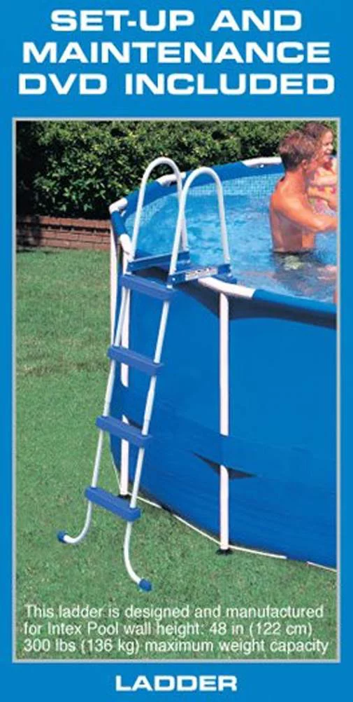 Intex 18ft x 48in Metal Frame Above Ground Round Family Swimming Pool Set & Pump - Womvr