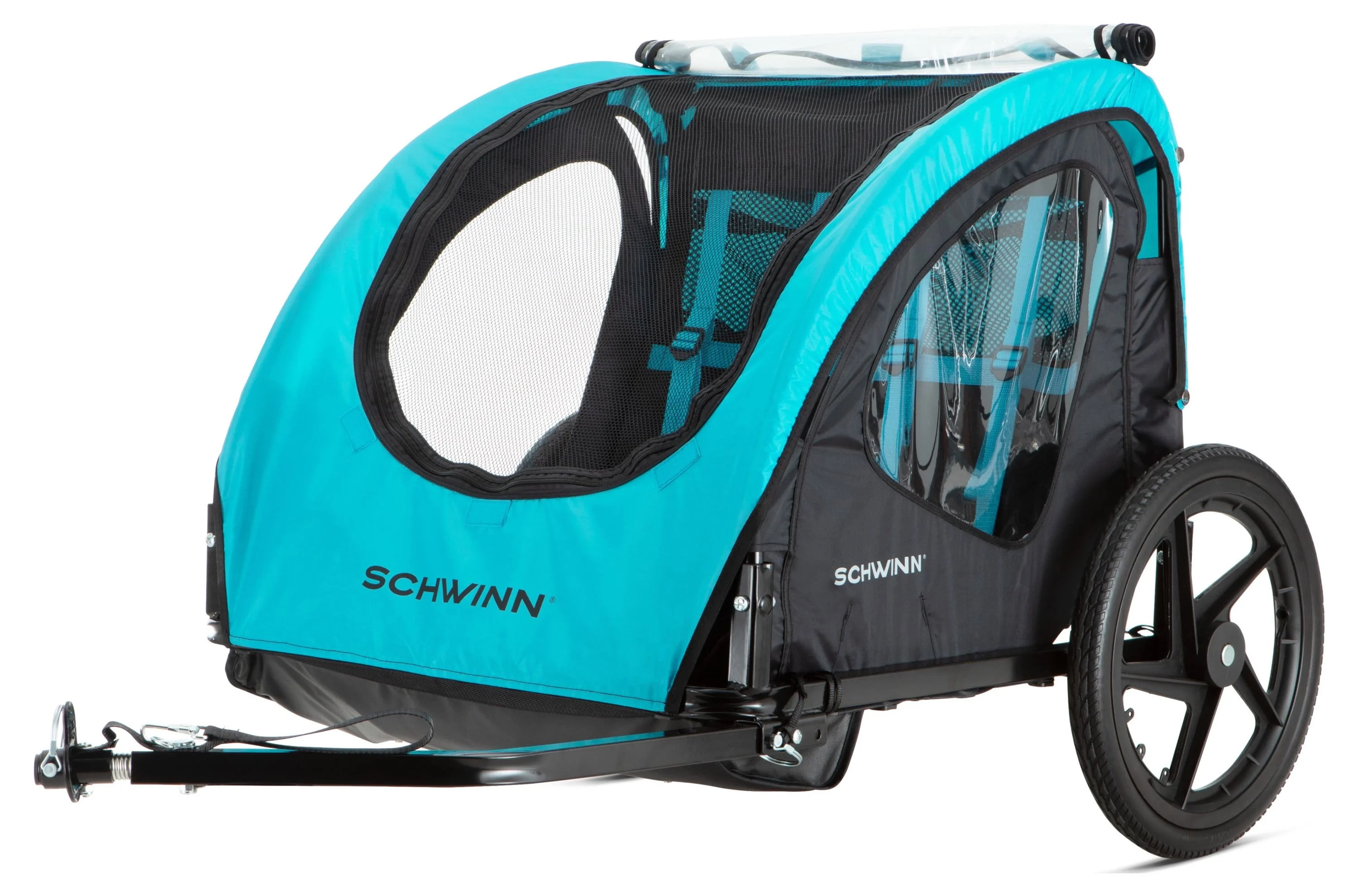 Schwinn Shuttle Foldable Bike Trailer for 2 Passengers, Blue & Black - Womvr