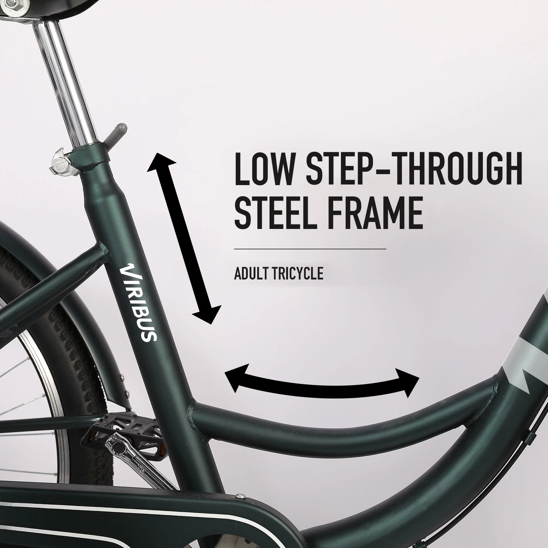 Viribus 26 Inch Single Speed Adult Tricycle 3 Wheel Bike with Removable Basket, Hybrid Beach Trike, Pink - Womvr