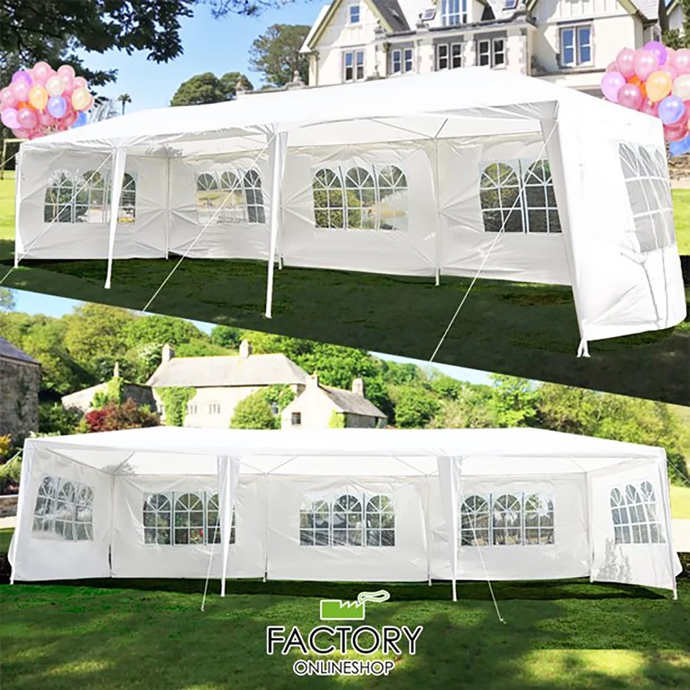SUGIFT 10'x30' Wedding Party Tent Outdoor Canopy Tent with 8 Side Walls White - Womvr