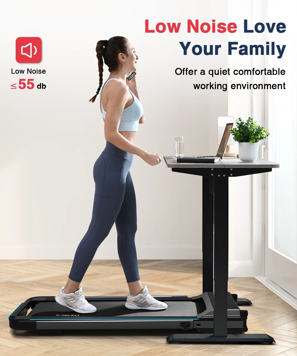 Redliro Folding Treadmills with Desk Adjustable Height 265LBS 2.25HP Walking Machine for Home Office - Womvr