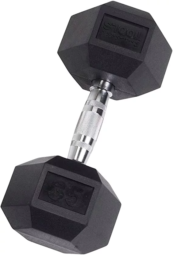 Rubber Coated Hex Dumbbells 55 lb. - Womvr