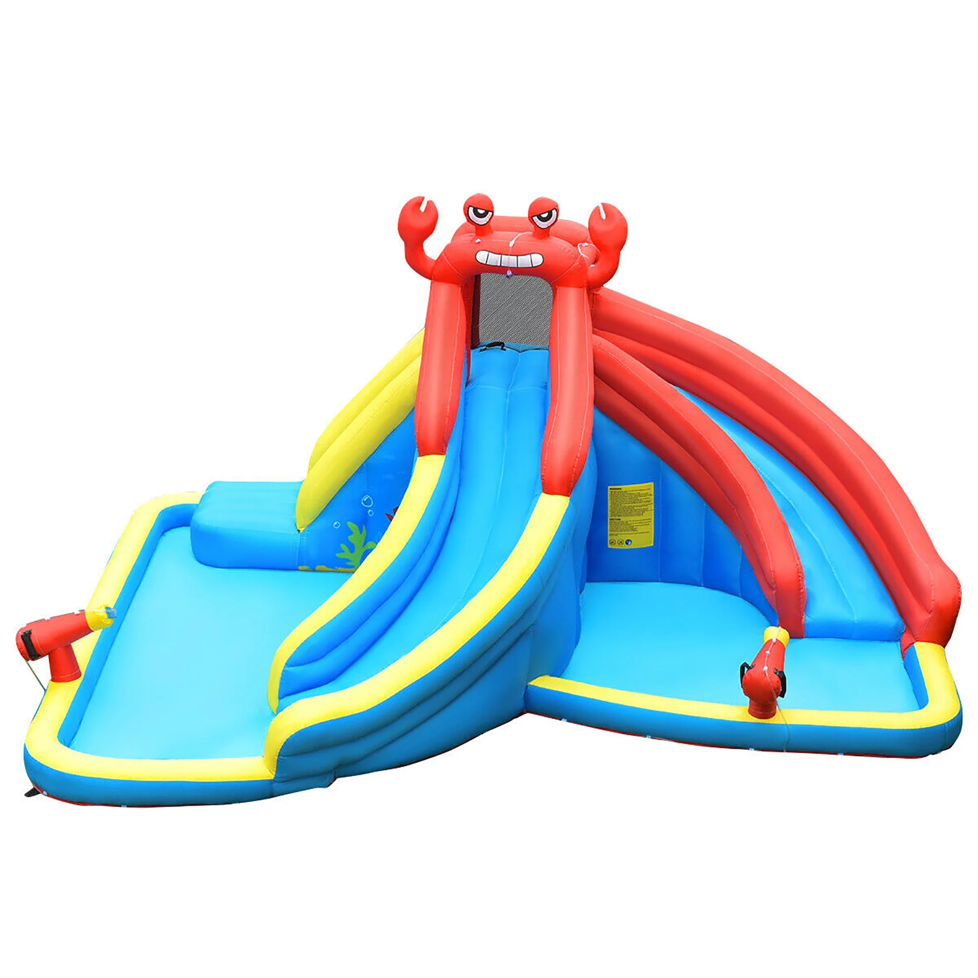 Costway Inflatable Water Slide Crab Dual Slide Bounce House Splash Pool with 950W Blower - Womvr