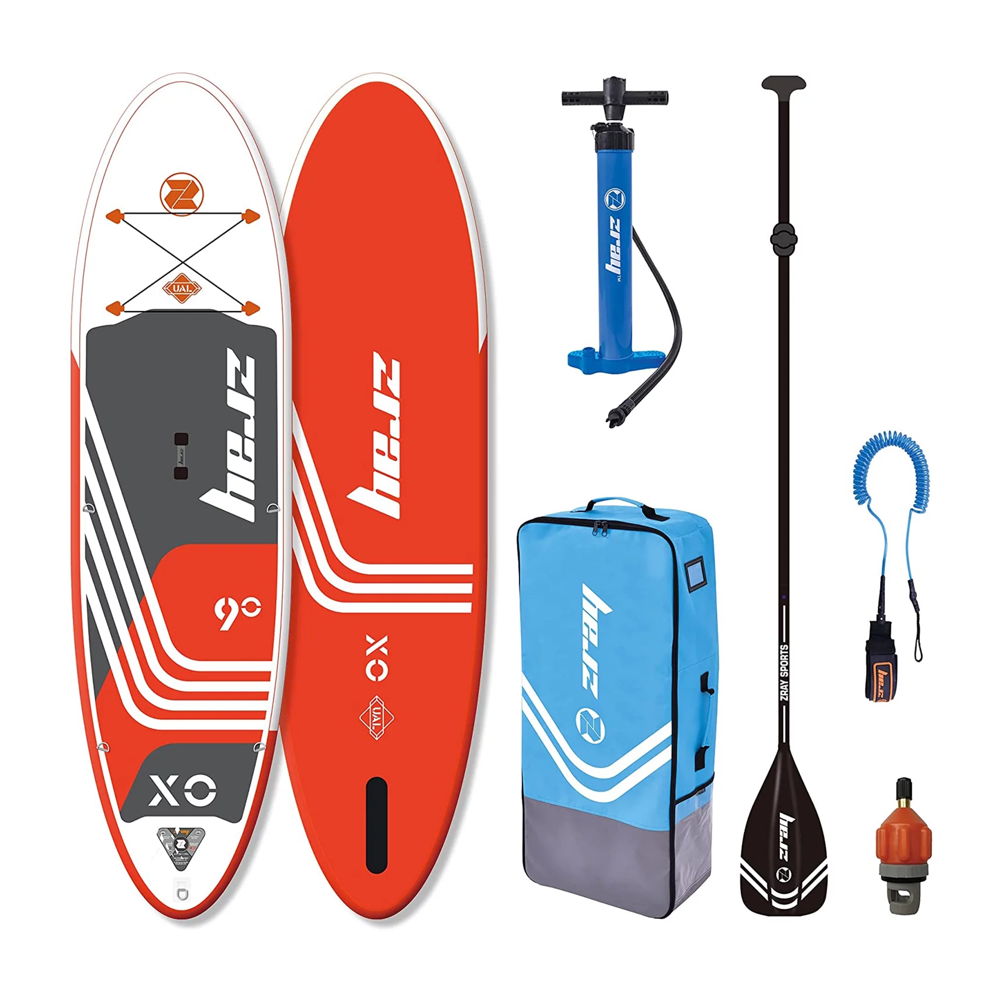 Zray 12 Foot X-Rider Epic X3 Inflatable SUP Paddle Board Kit, Blue/White - Womvr