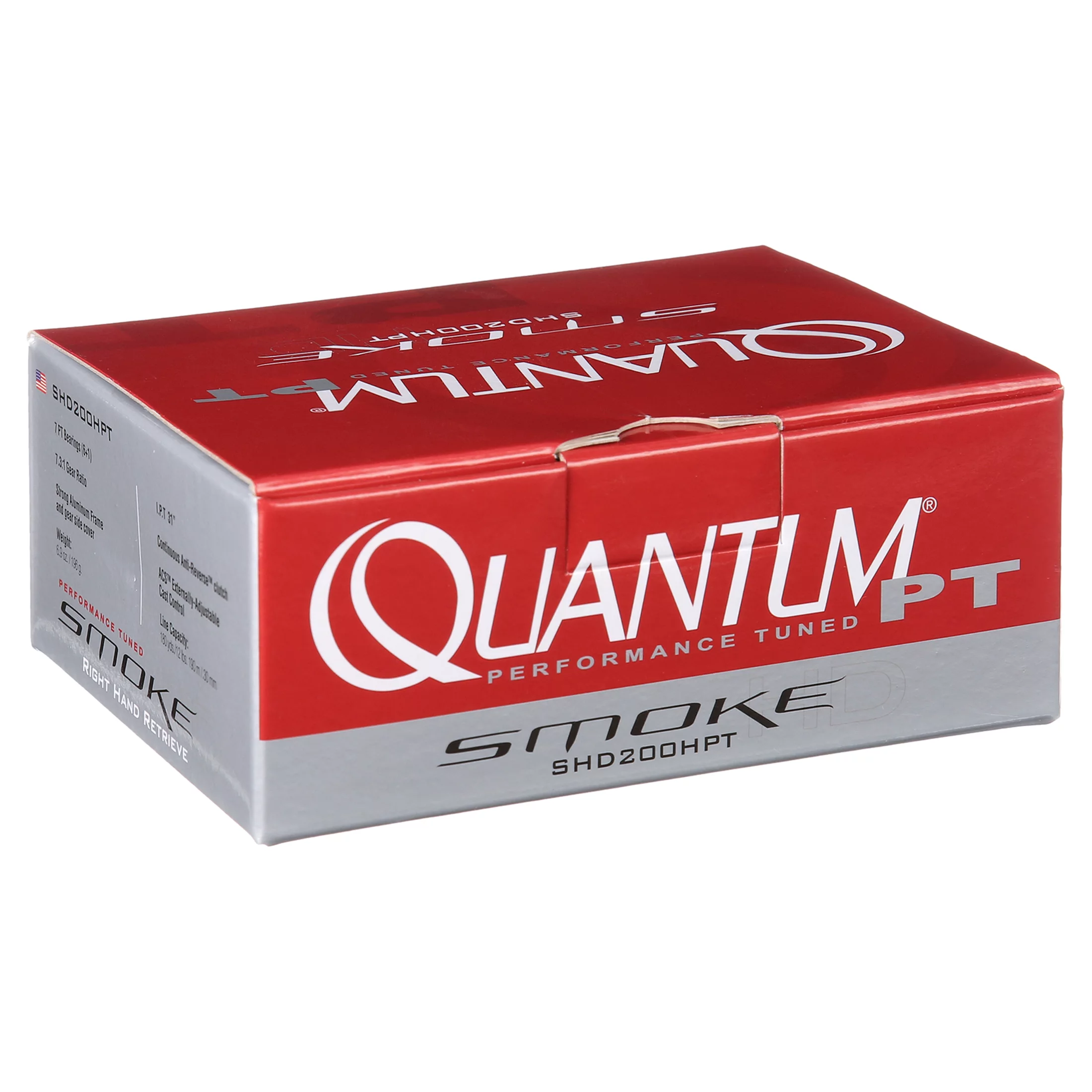 Quantum Smoke HD Baitcast Fishing Reel, Size 200 Reel, Right-Hand Retrieve, Continuous Anti-Reverse Clutch, Large EVA Handle Knobs, 7.3:1 Gear Ratio, Black - Womvr