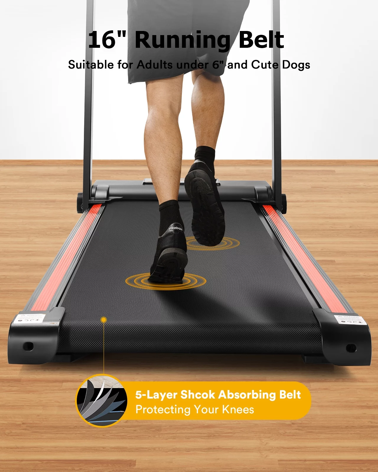 UREVO Folding Treadmill, 2.25HP Portable Mini Treadmills for Home Office, Compact Threadmill with 12 HIIT Modes, LCD Display, 265 lbs Capacity - Womvr