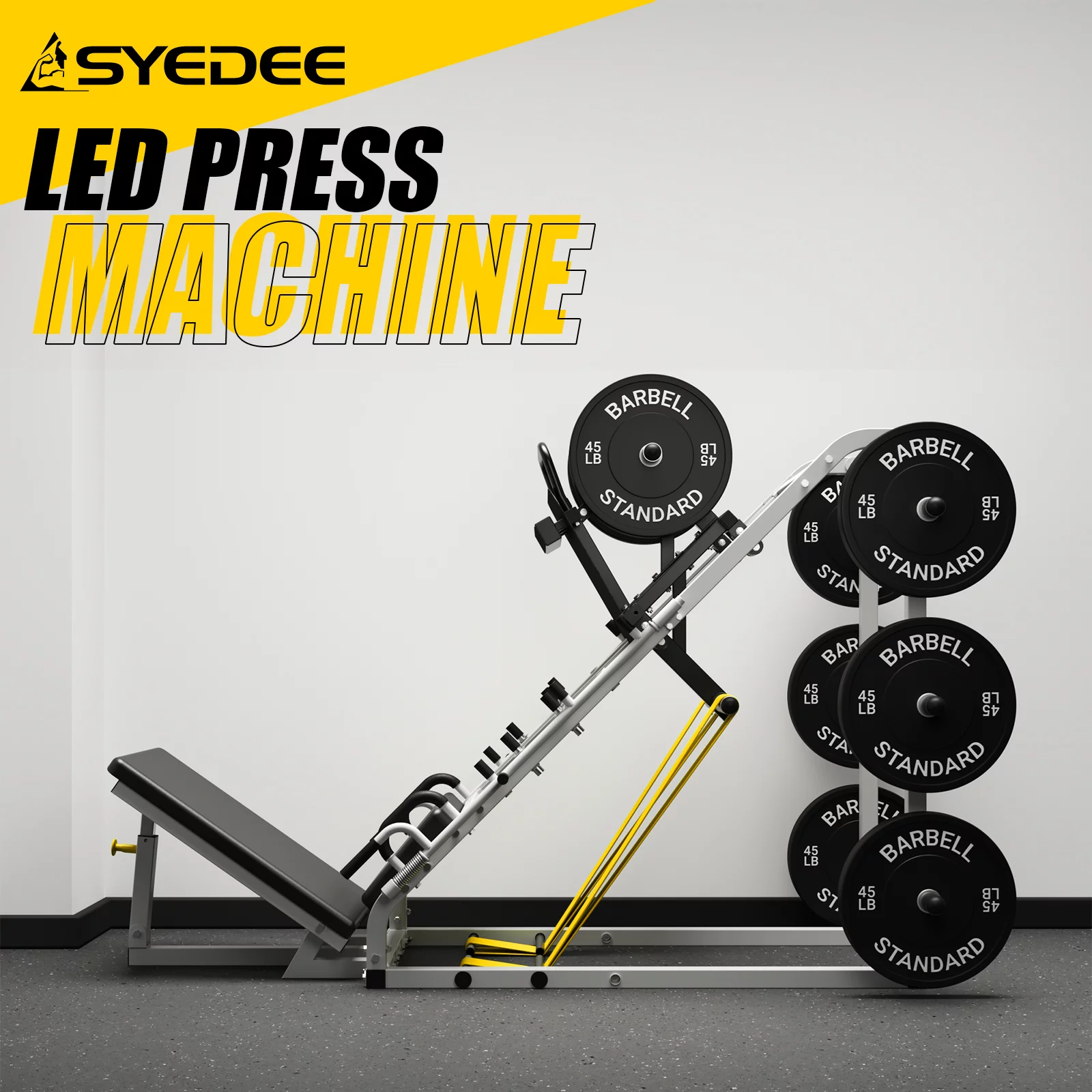 syedee Leg Press Machine with Calf Block, 1500LBS Weight Capacity Adjustable Leg Machine with Resistance Band Pegs and Plate Storages, Workout Equipment for Strength Training - Womvr