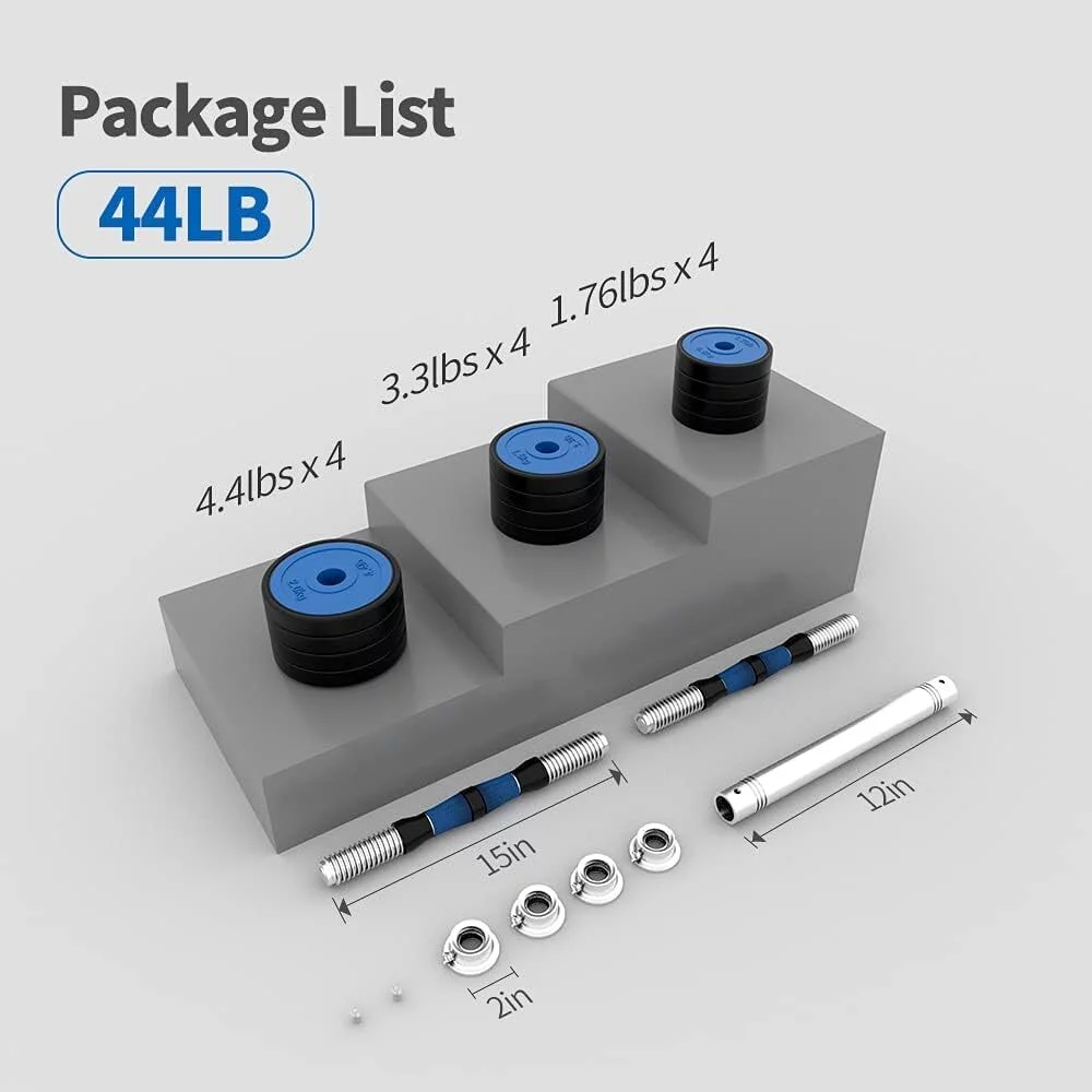 IVV Adjustable Weights Dumbbells Set of 2, 66LBS 2 in 1 Exercise & Fitness Dumbbells Barbell Set for Men Women - Womvr