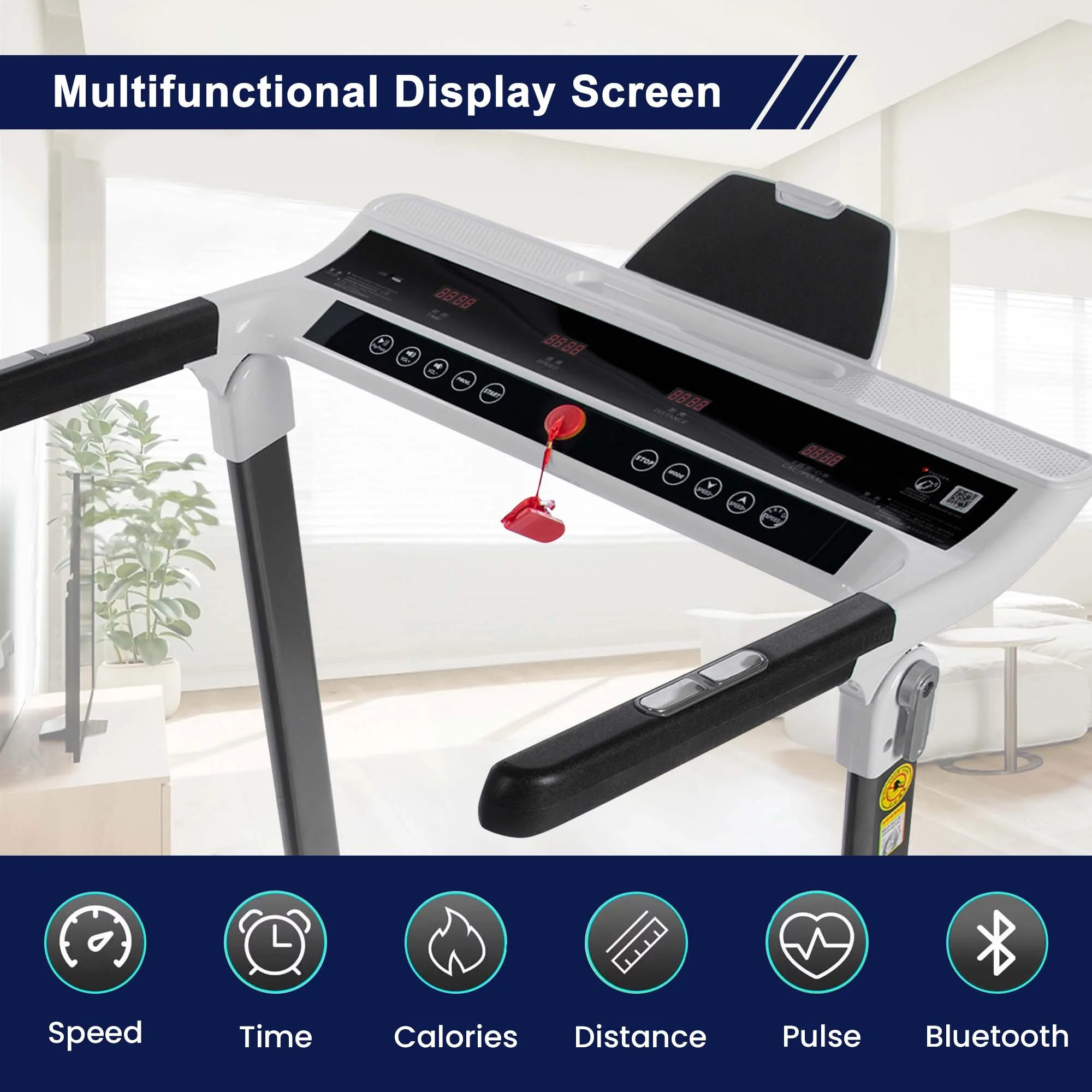 Aukfa Folding Treadmill for Home, 300 lb+ Capacity, 3.5 HP Electric Motorized Treadmill, 8.7 mph Speed, Black - Womvr