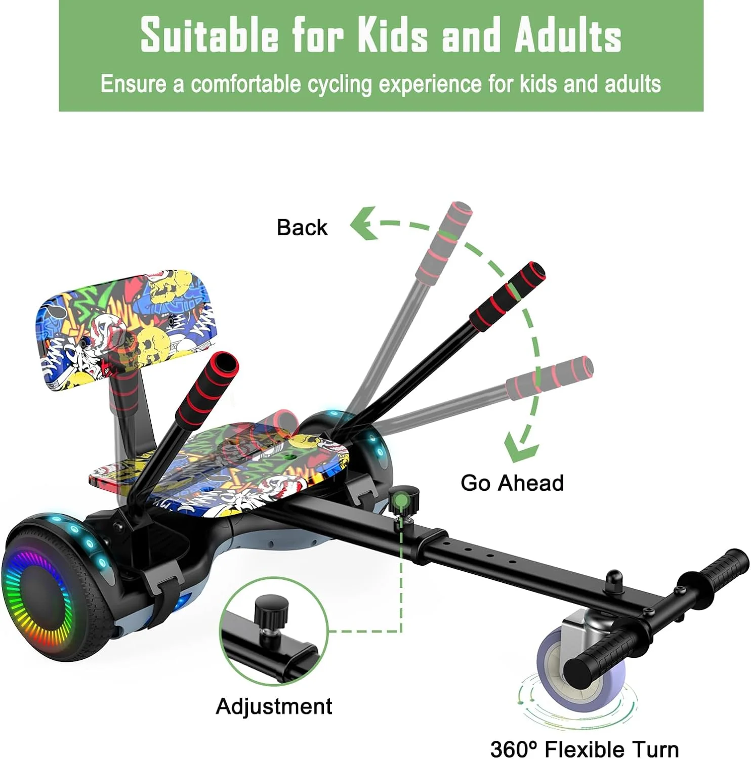 JOLEGE Hoverboard Go Kart Combo, 6.5