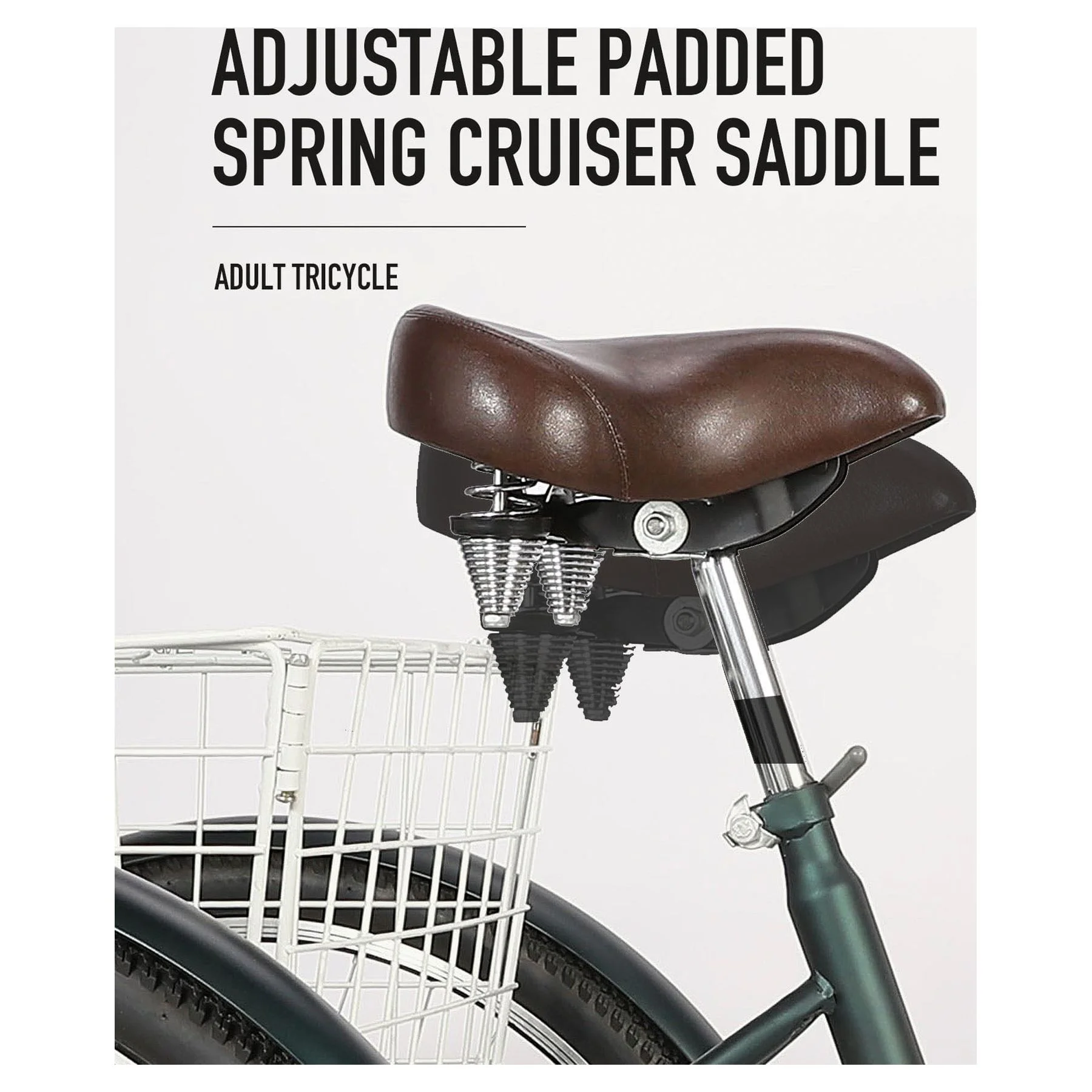 Viribus 26 Inch Single Speed Adult Tricycle,3 Wheels Cruiser Bike with Removable Wheeled Basket, Dustproof Bag, Lights & Bell for Cycling Shopping Picnic ,Hybrid Beach Trike for Men & Women, Pink - Womvr