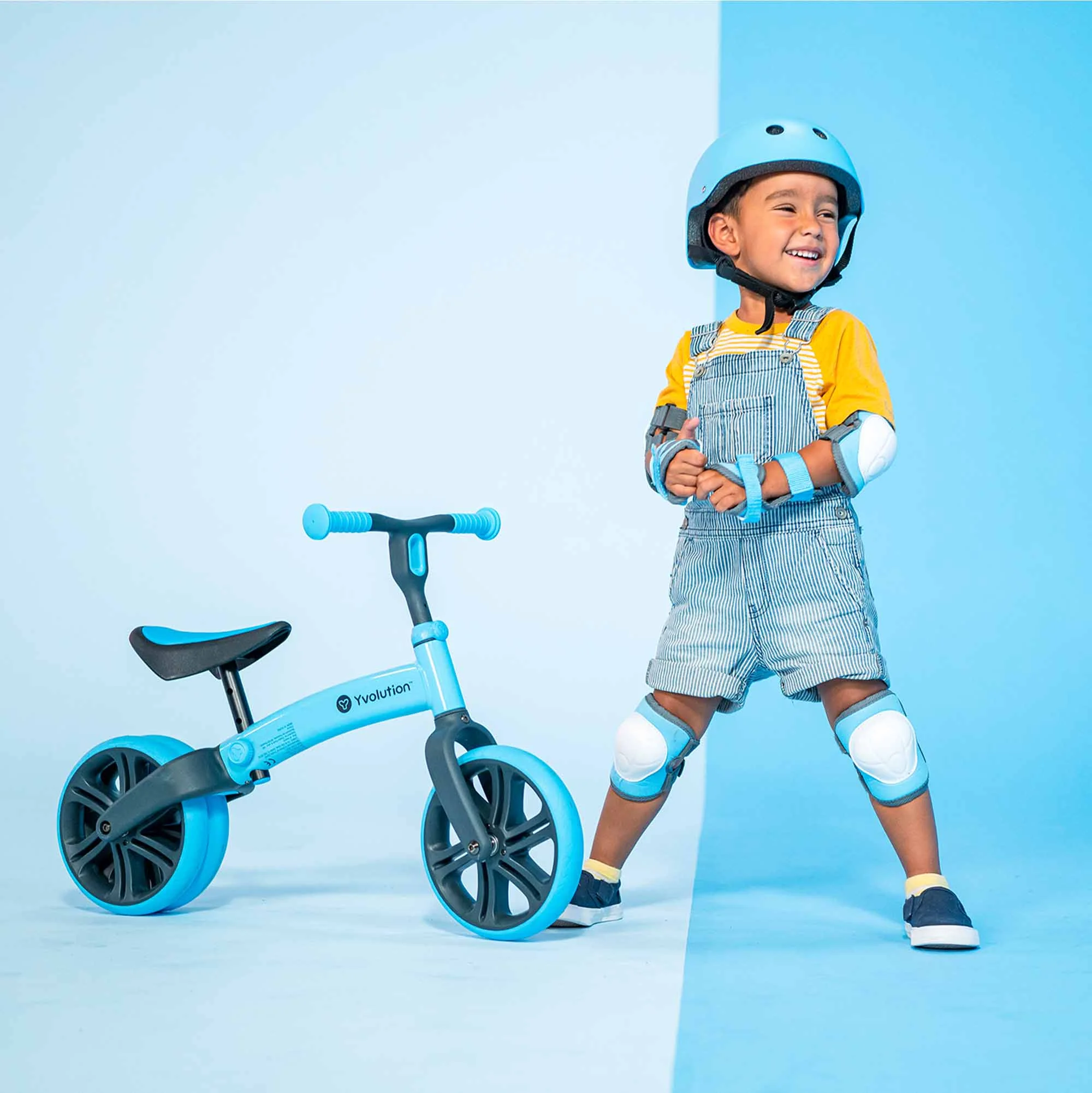 Yvolution Toddler Balance Bike 9'' Wheel (Blue) Boys and Girls, 18 Months to 3 Years Old - Womvr