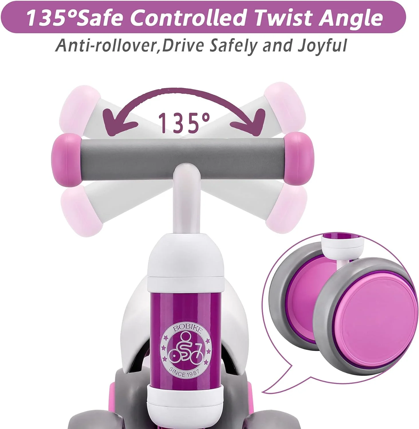 Bobike Baby Balance Bike Toys for 1 Year Old 10-24 Months Toddler Walker Bicycle Pink - Womvr