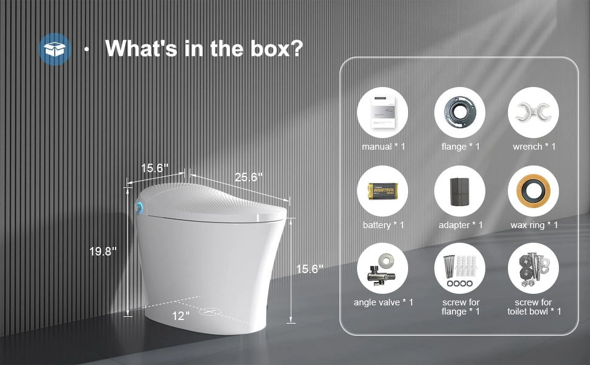 Horow Smart Toilet with Heated Seat, Automatic Power Flush Tankless,Ceramic One Piece Toilets for Bathroom - Womvr