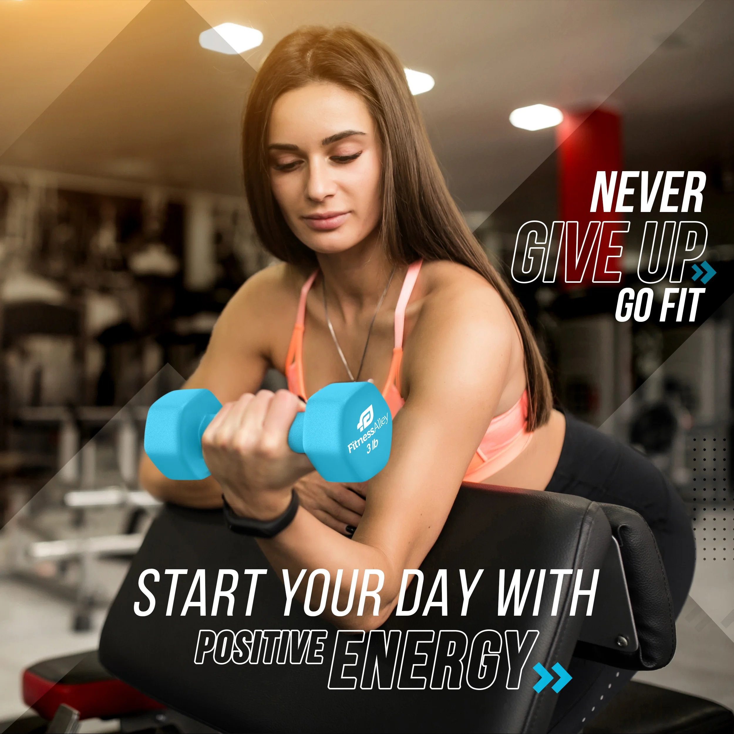 Fitness Alley Neoprene Coated Workout Dumbbells set of 2 �C Anti Roll, Non Slip with Smooth Grip Fitness & Exercise Dumbbells �C Hexagon Shaped Hand Weights (17.5 Pounds) - Womvr