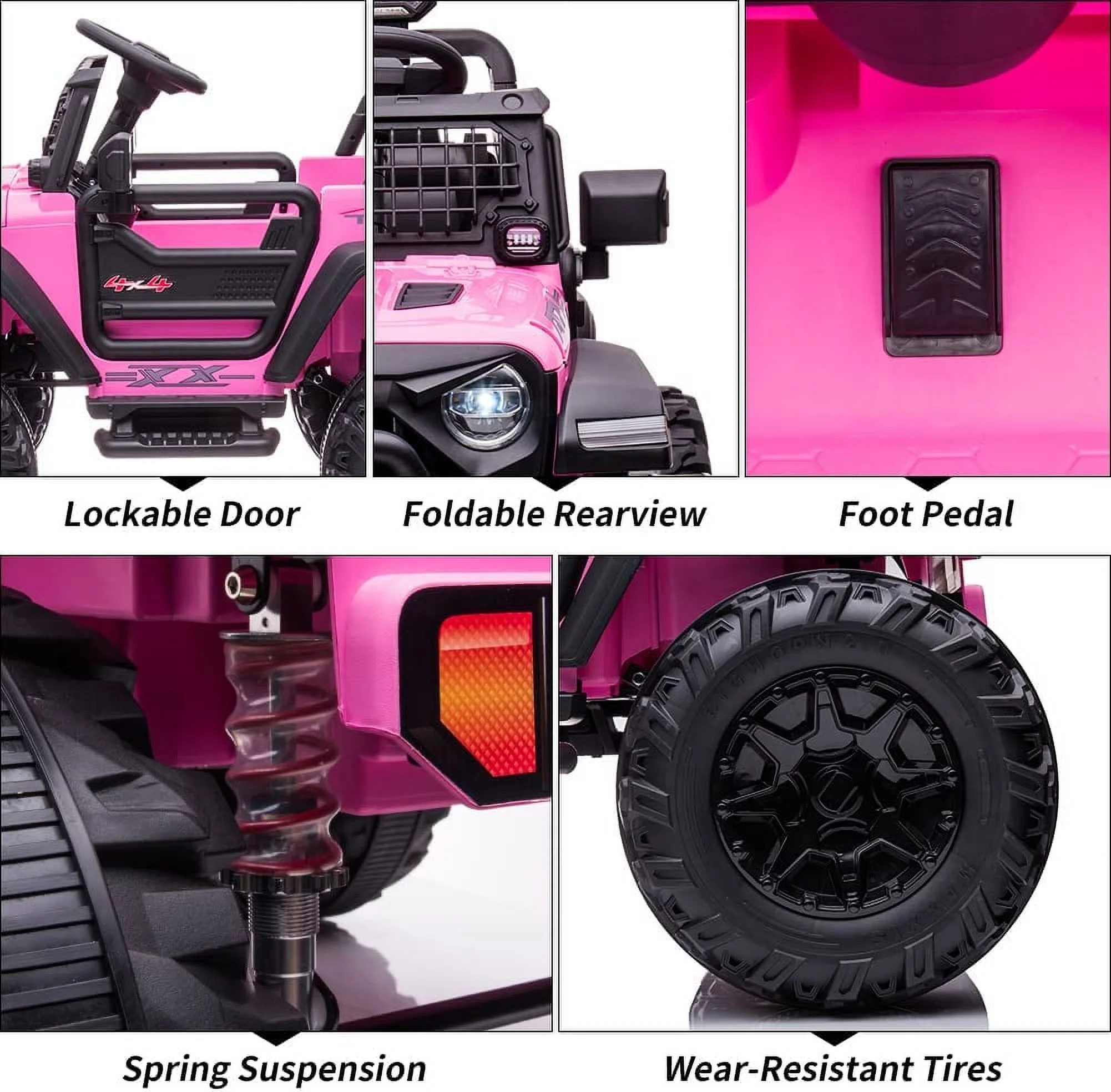 OUTOP Kids 24V Ride on Car with Electric Remote Control Dual Drive Power Ride on Toys 2 Seats SUV Truck Wheels Vehicle - Womvr