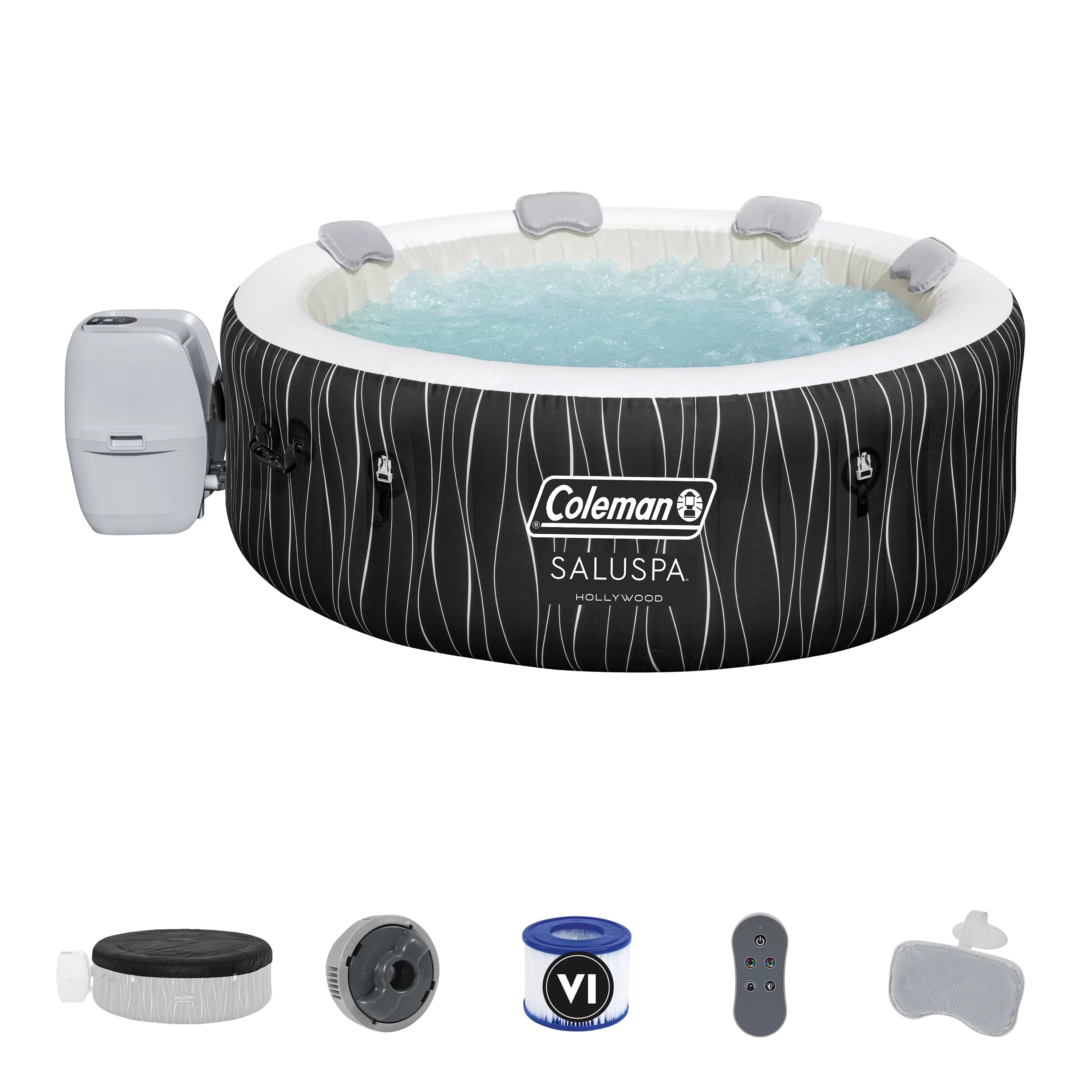 Coleman Hollywood Luxe AirJet 240 gal. Winter Inflatable Hot Tub with LED Lights, 104˚F - Womvr