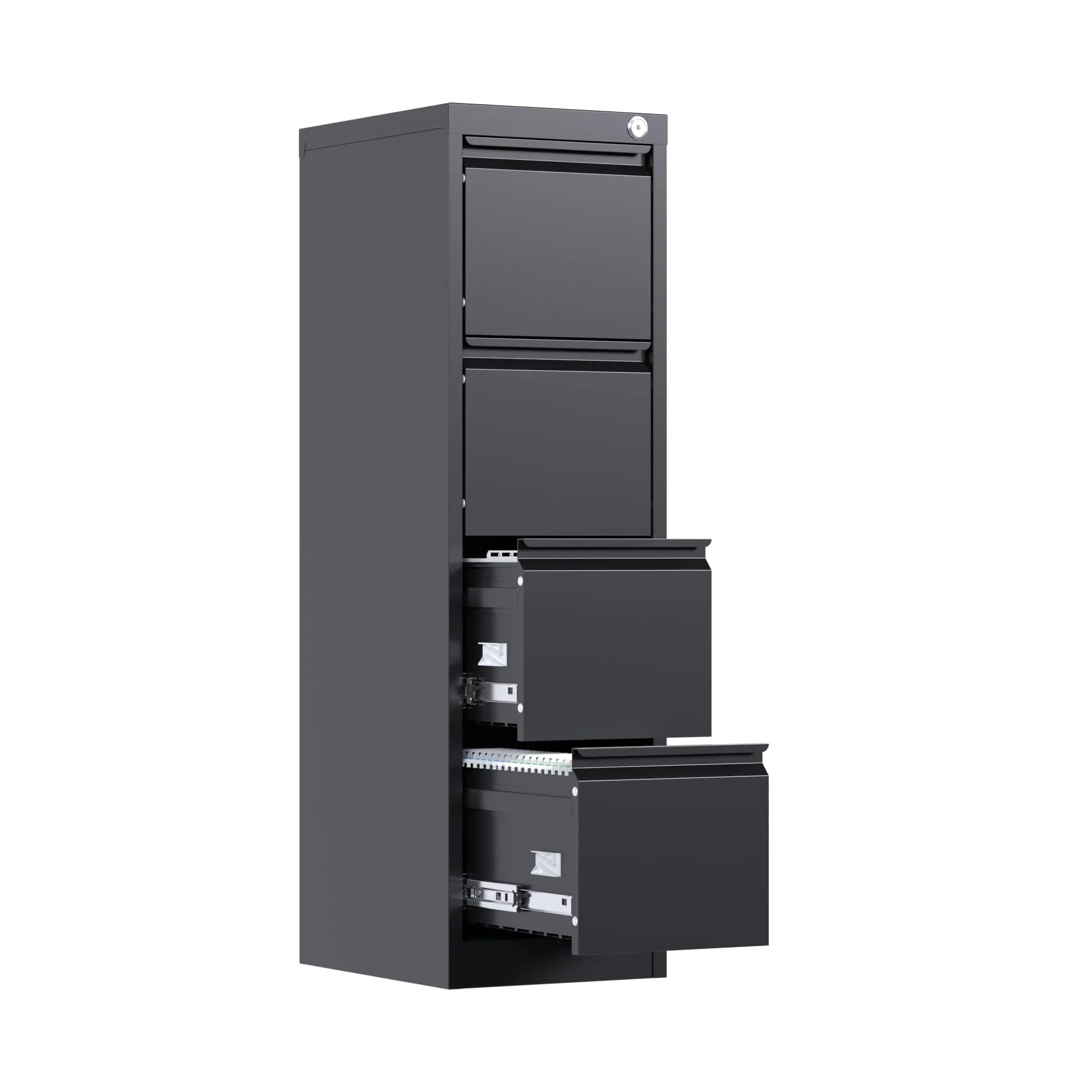 SUPEER 4 Drawer File Cabinet , Metal Vertical File Storage Cabinet with Lock, Office Home Steel Vertical File Cabinet for A4 Letter /Legal Size, 14.96