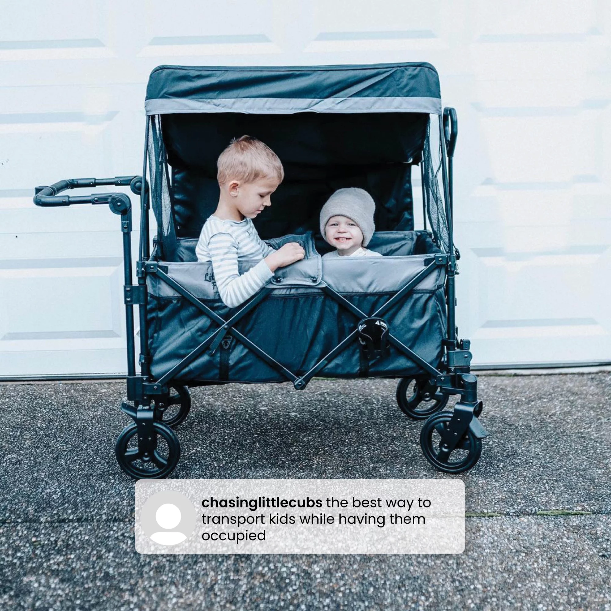 Little Folks by Delta Children City Wagon Cruiser Stroller, Black - Womvr