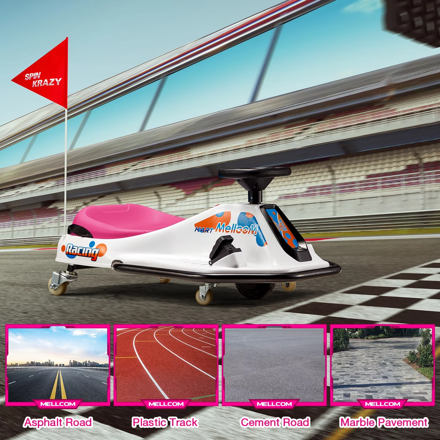 Hommow 12V Ride on Drift Car for Kids,Electric Drifting Go-Kart with Acceleration Pedal, Music, Bluetooth, LED Lights,Christmas Gift for 4-18Years Old,Blue - Womvr