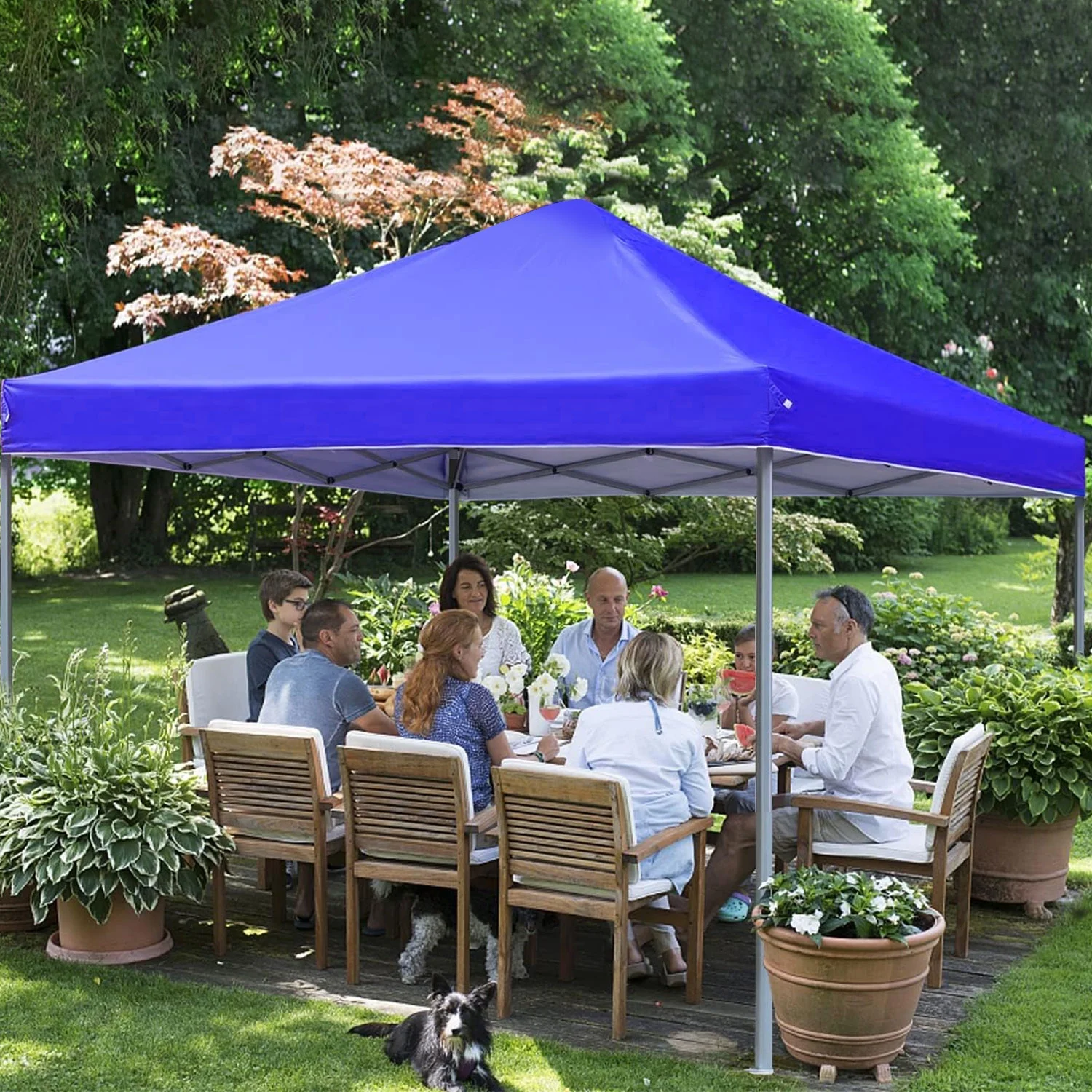 GVDV Canopy Tent, 10x10 ft Easy Pop up Outdoor Canopy Tent, Portable Straight Leg Gazebo Instant Canopy, Blue - Womvr