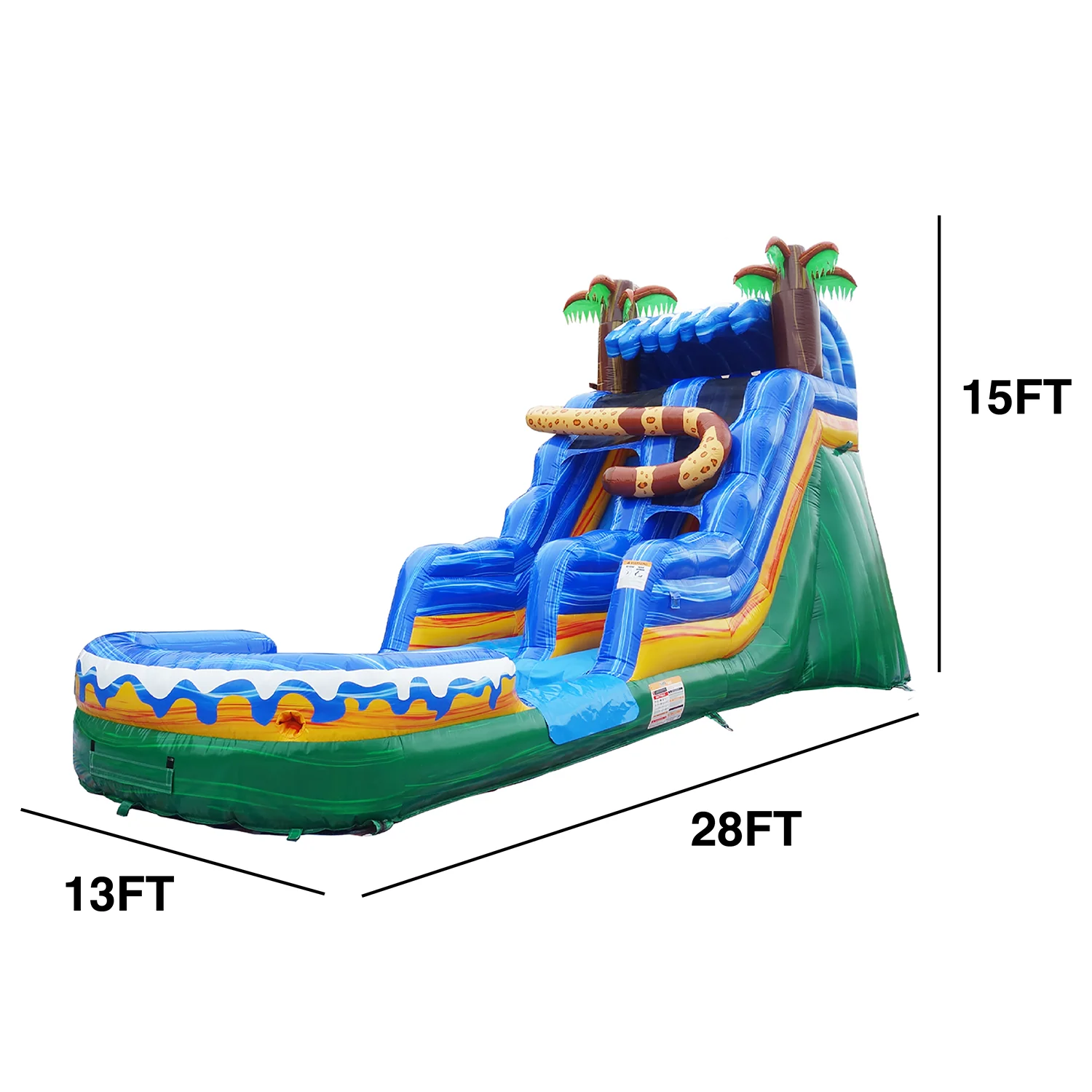 JumpOrange Commercial Grade Waterslide with Pool for Kids and Adults (with Blower), Jaguar - Womvr