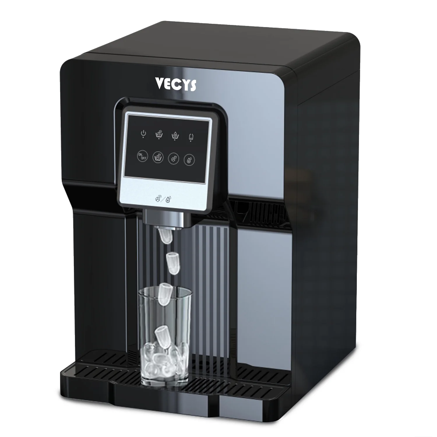 VECYS Water Cooler Dispenser with Built-in Ice Maker, 26LB Daily Ice Production and Refreshing Cold Water for Home and Office Countertop Use (NO Hot Water) - Womvr