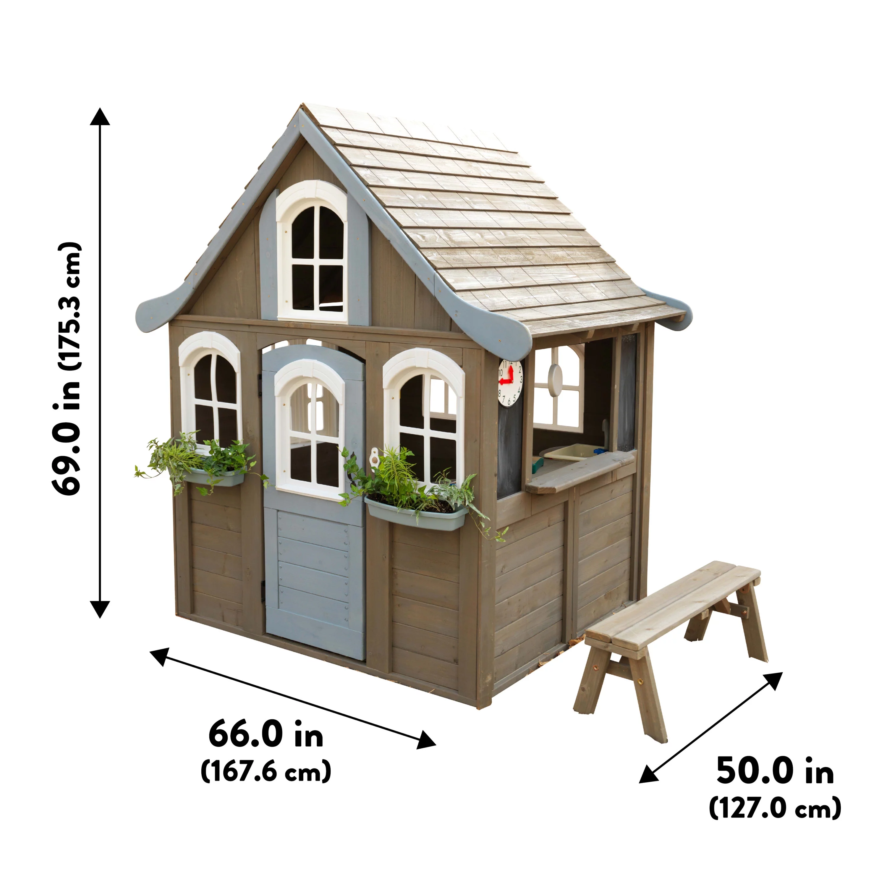 KidKraft Forestview II Wooden Outdoor Playhouse with Kitchen - Womvr