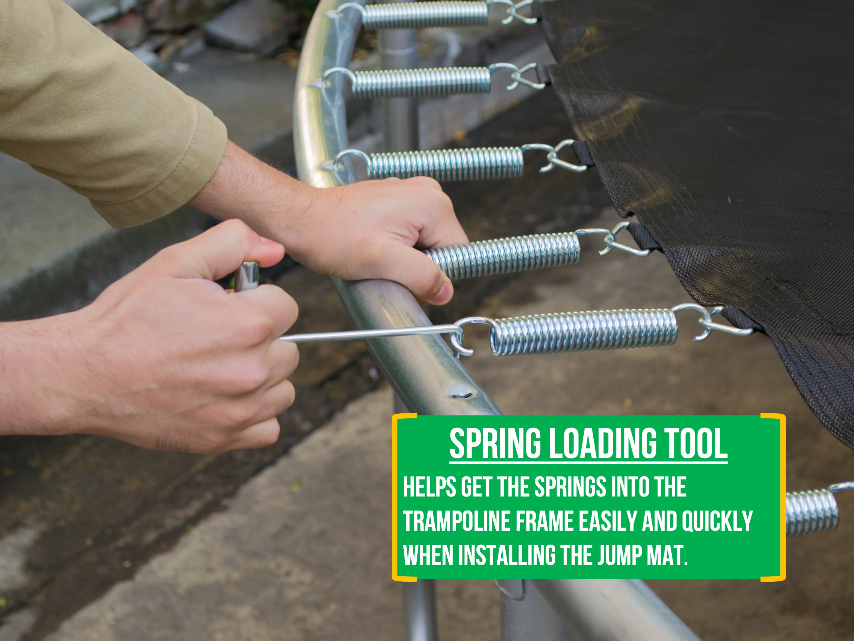 Bounce Pro 8' Trampoline, Flash Light Zone, Classic Safety Enclosure, Green/Yellow - Womvr