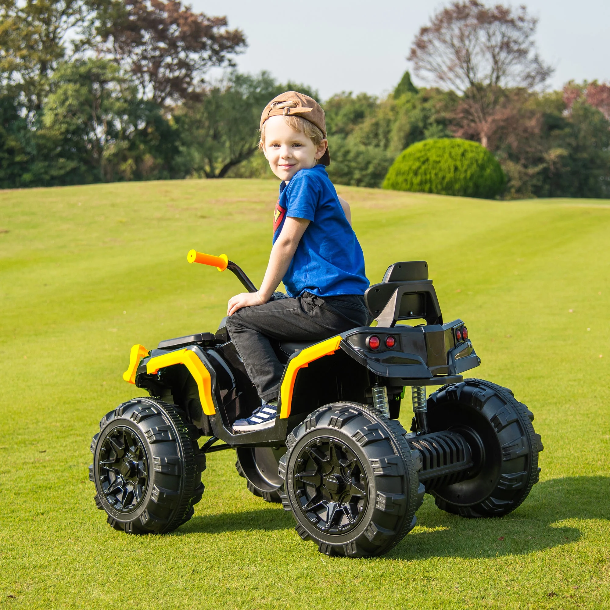 Hikiddo Kids ATV 4 Wheeler, 24V Kids Ride on Toy for Big Kid w/Bluetooth, 400W Motor - Green - Womvr