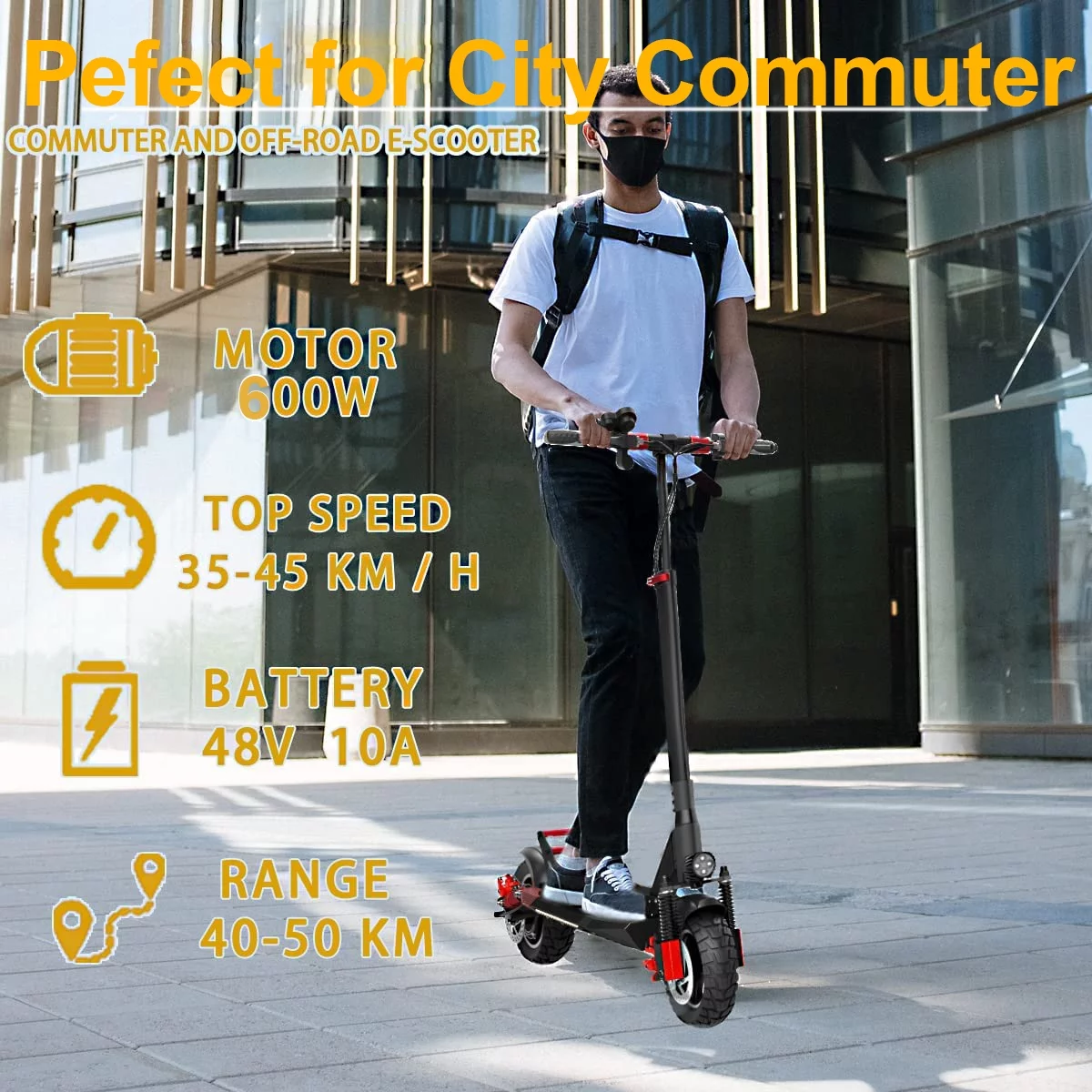 Electric Scooter 28 mph & 25 Miles 700W Kick Scooter, 10