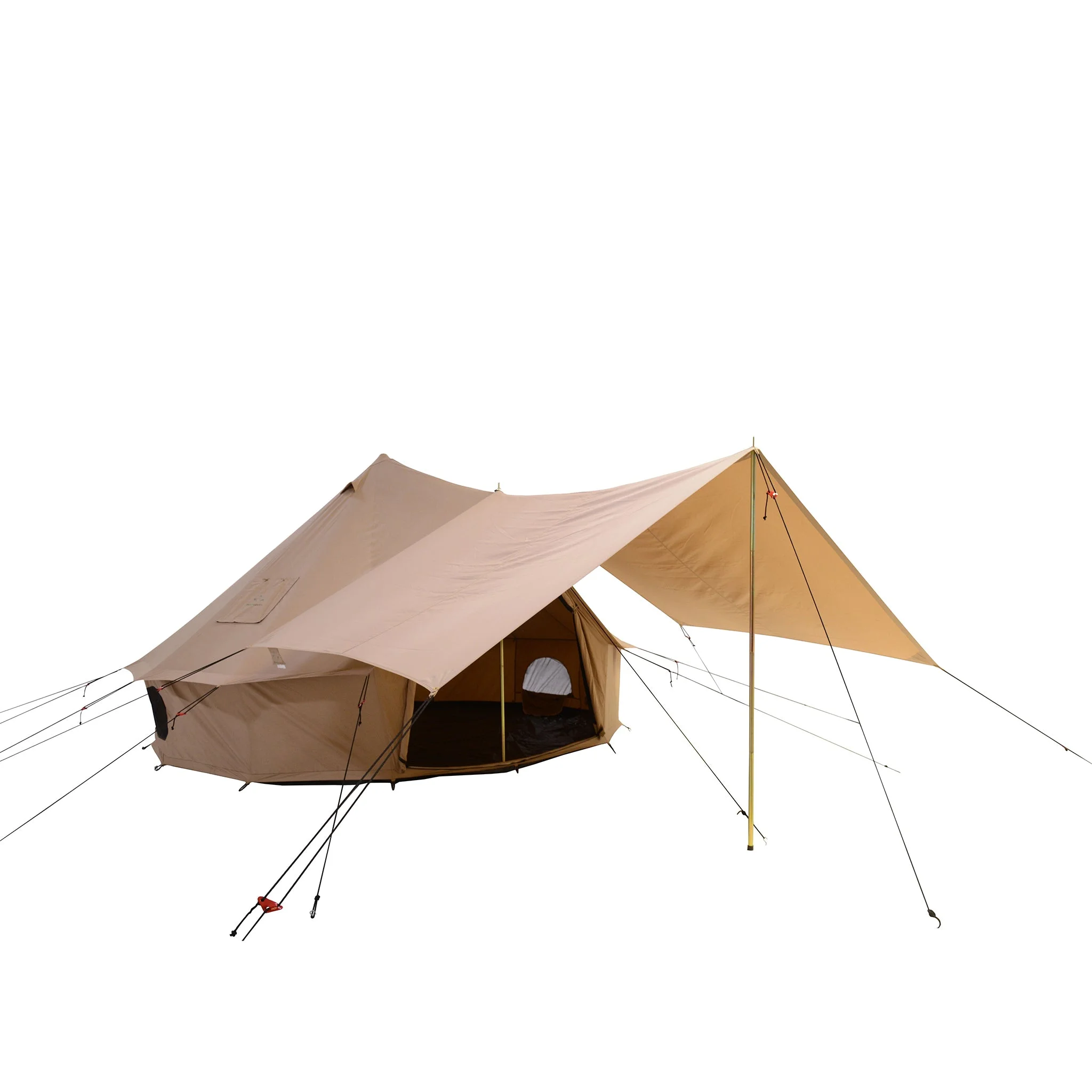 WHITEDUCK Regatta Awning - Desert Red - 10' for Bell Tent - Complete Canopy with Poles for All Season Camping and Glamping - Womvr