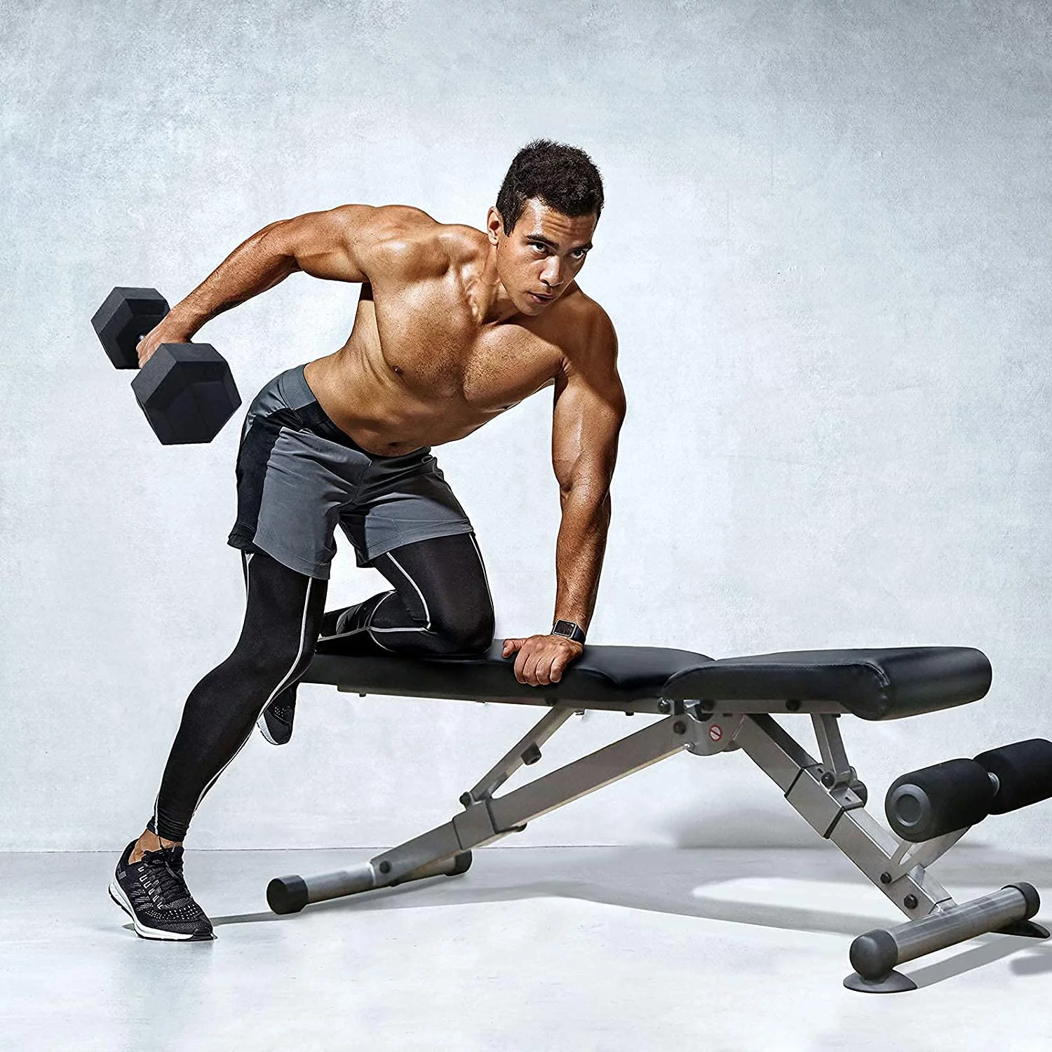 RitFit Rubber Hex Dumbbell Weight 5-60 Lbs. with Metal Handle for Strength Training, Full Body Functional Workouts - Womvr