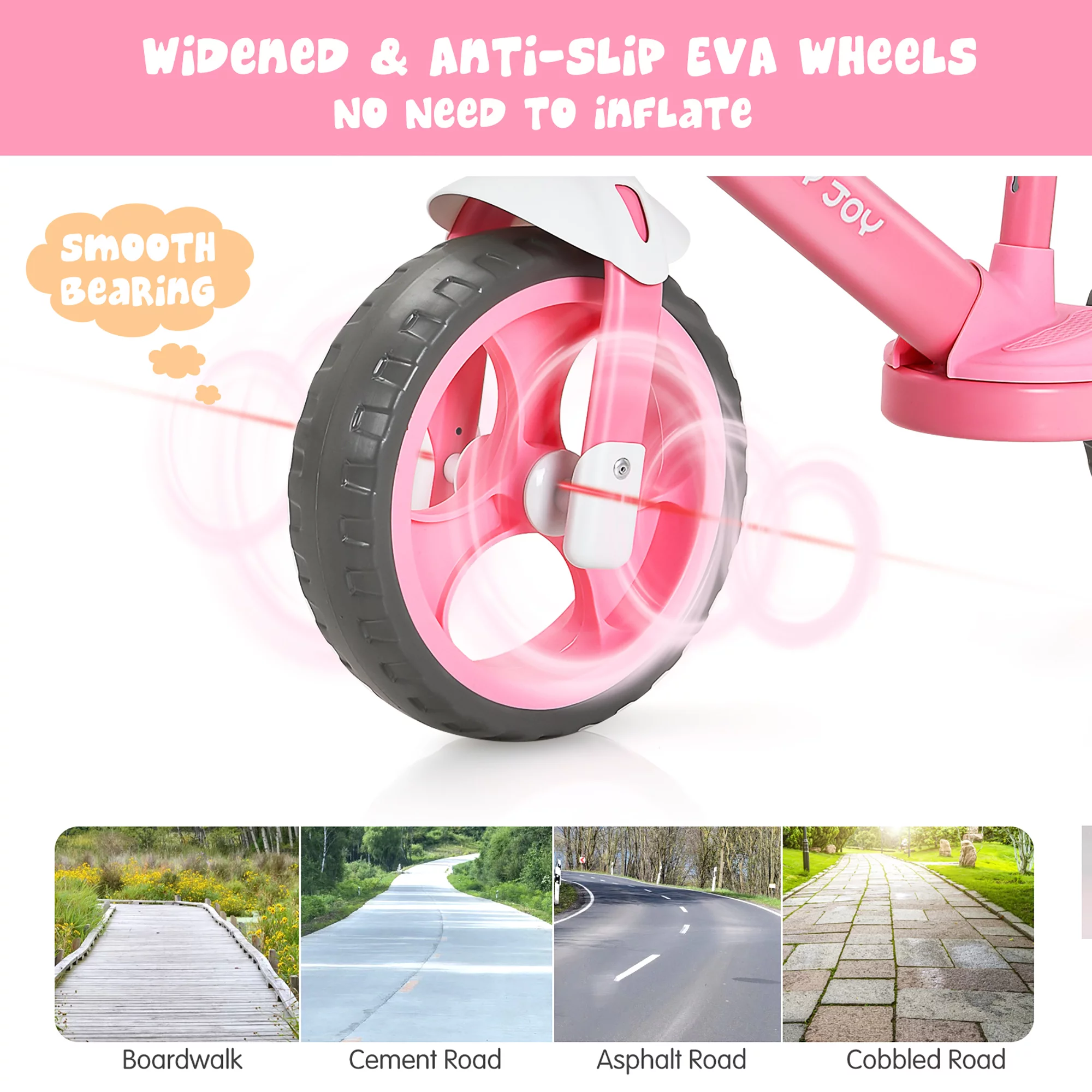 Honey Joy Kids Balance Bike Toddler Training Bicycle w/ Feetrests for 2-5 Years Old Red - Womvr