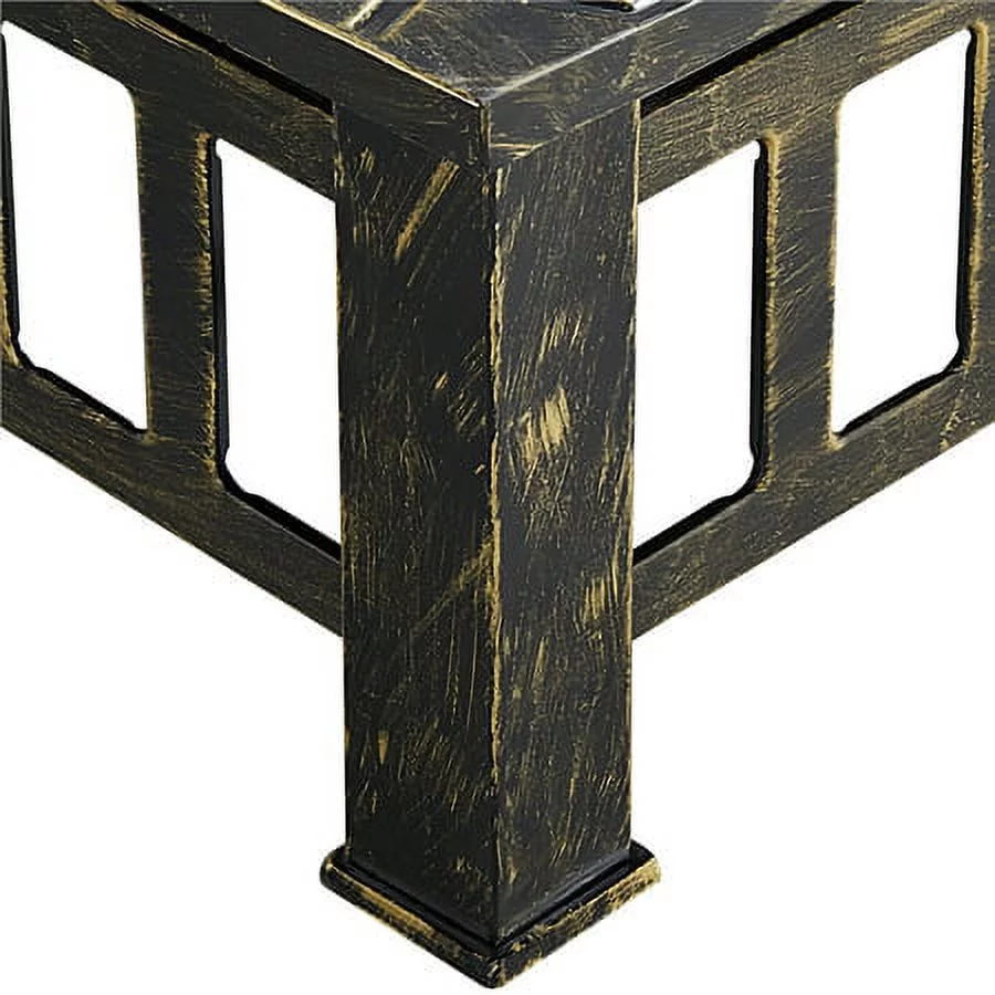 Yaheetech 32''Outdoor Metal Square Fire Pit With cover,Black - Womvr