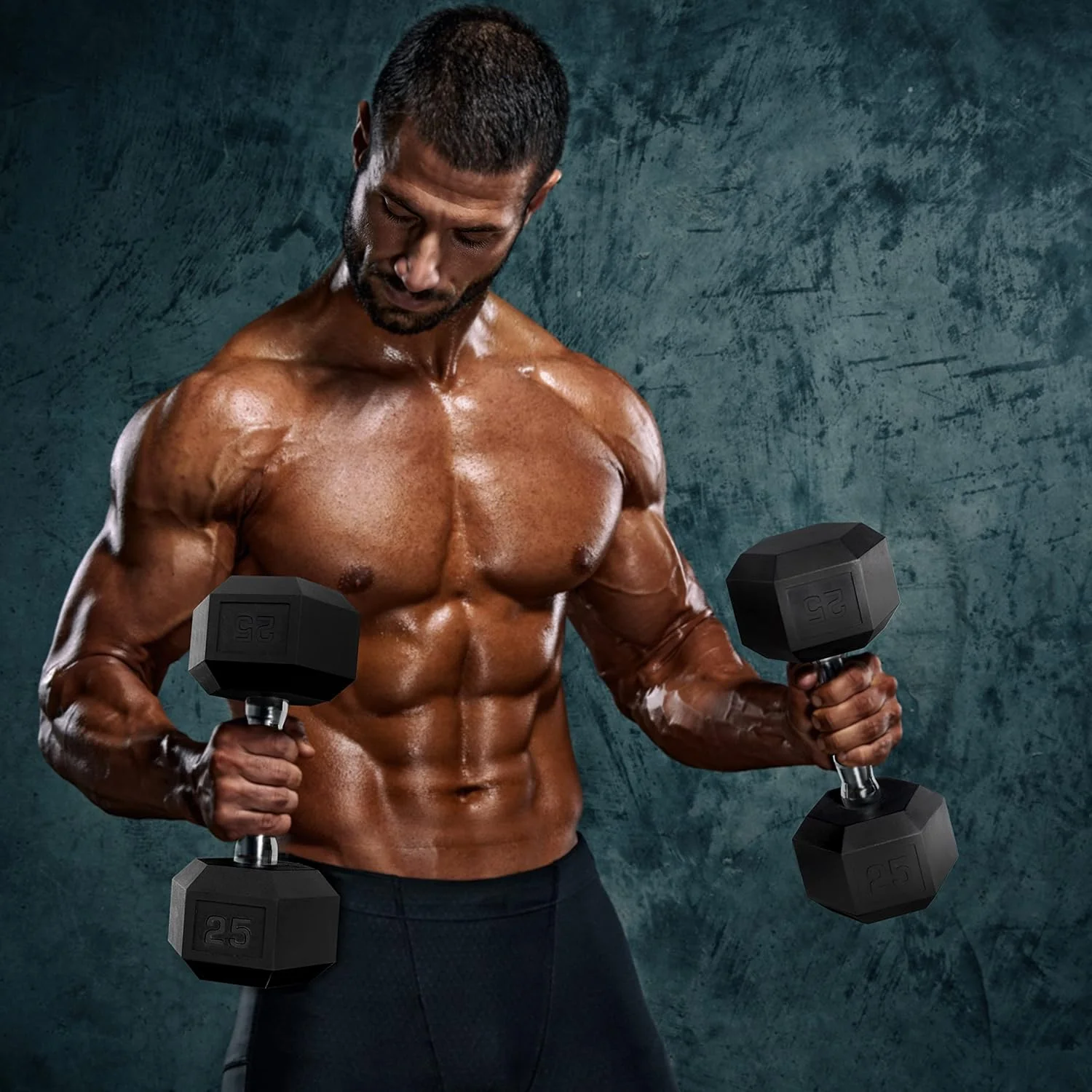 Rubber Coated Hex Dumbbell Set With Two Tier Storage Rack Non-Slip Hex Shape For Muscle Toning, Strength Building & Weight Loss - Multiple Choices Available - Womvr