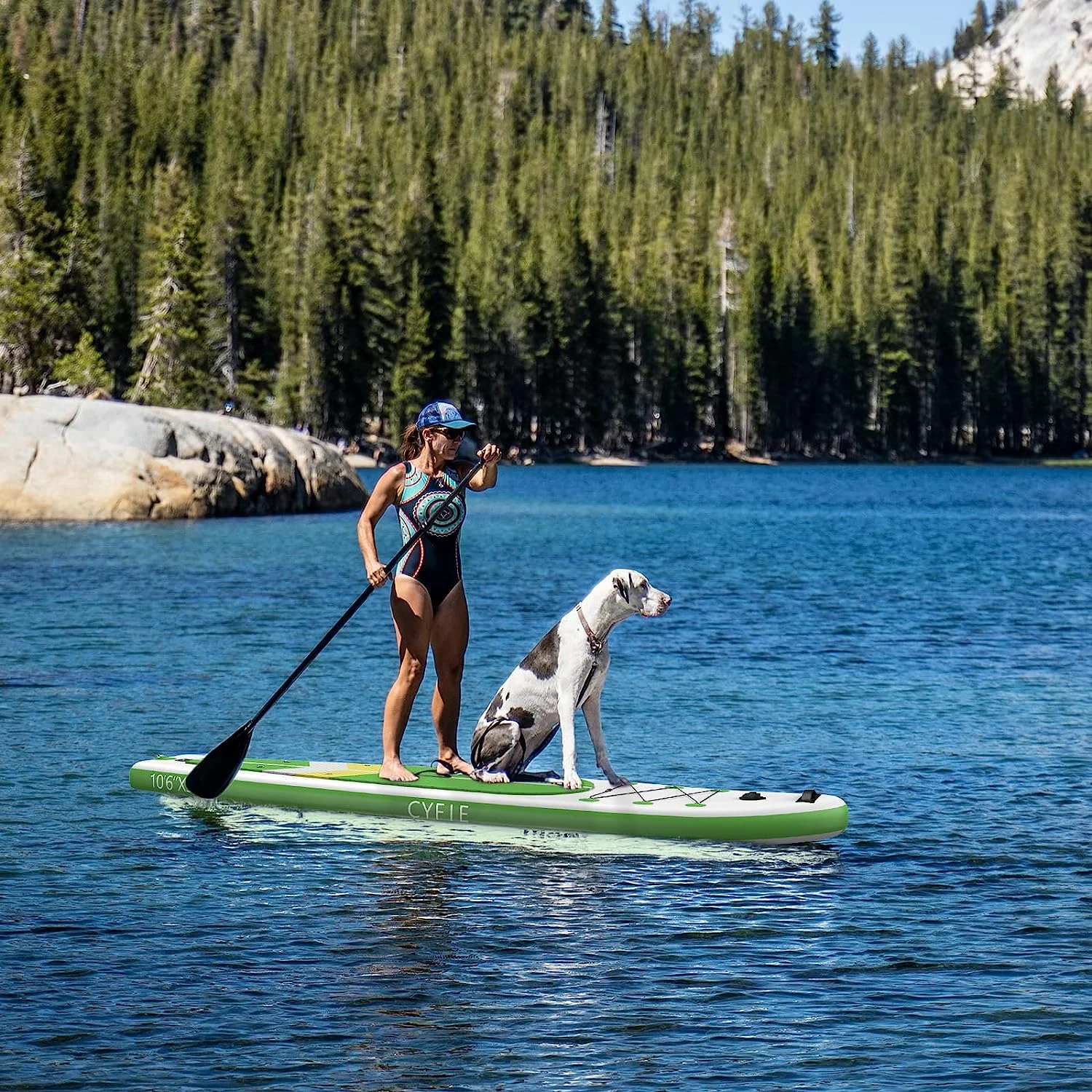 Paddle Board for Adult, Inflatable Surfboard Fishing Standup Cyfie Paddle Board 10.6 ft - Womvr
