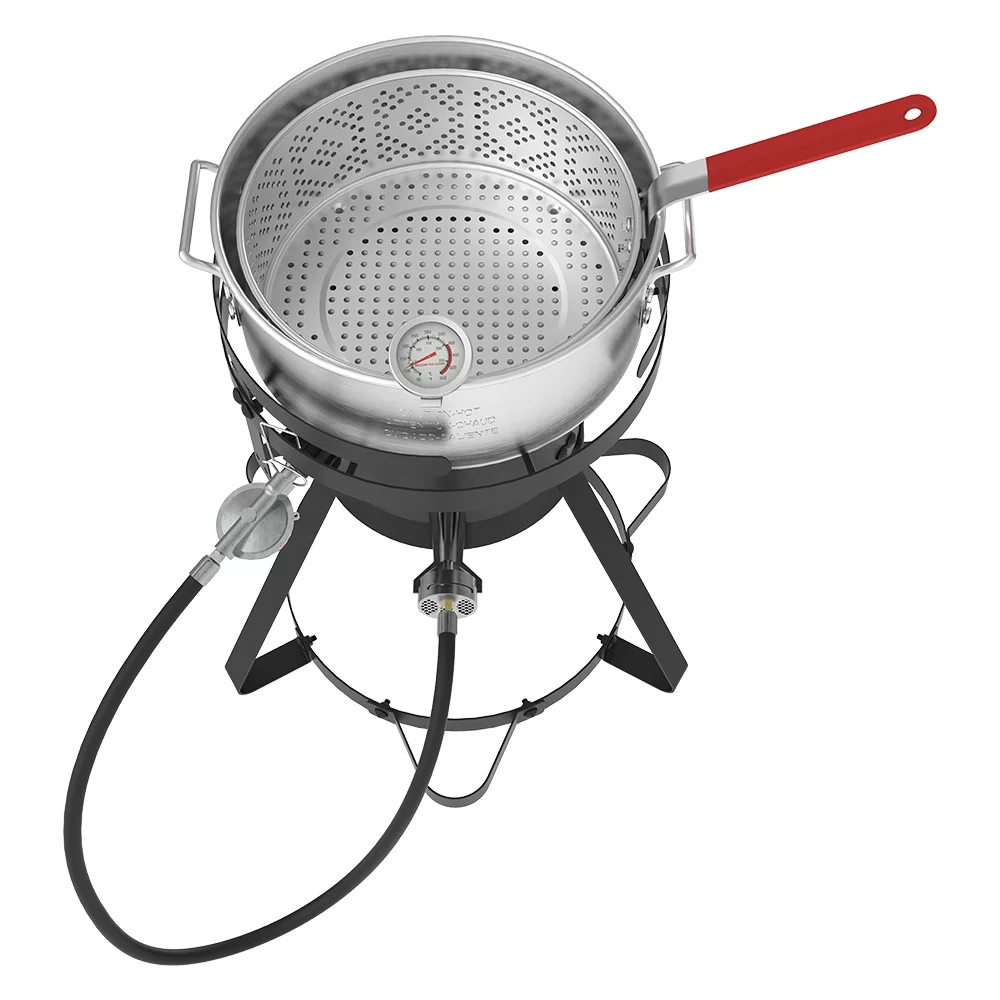 Nexgrill 18 Qt. Aluminum Fish Fryer w/ Double Basket, Perfect Outdoor Deep Fryer, Boiler, & Portable Cooker - Womvr