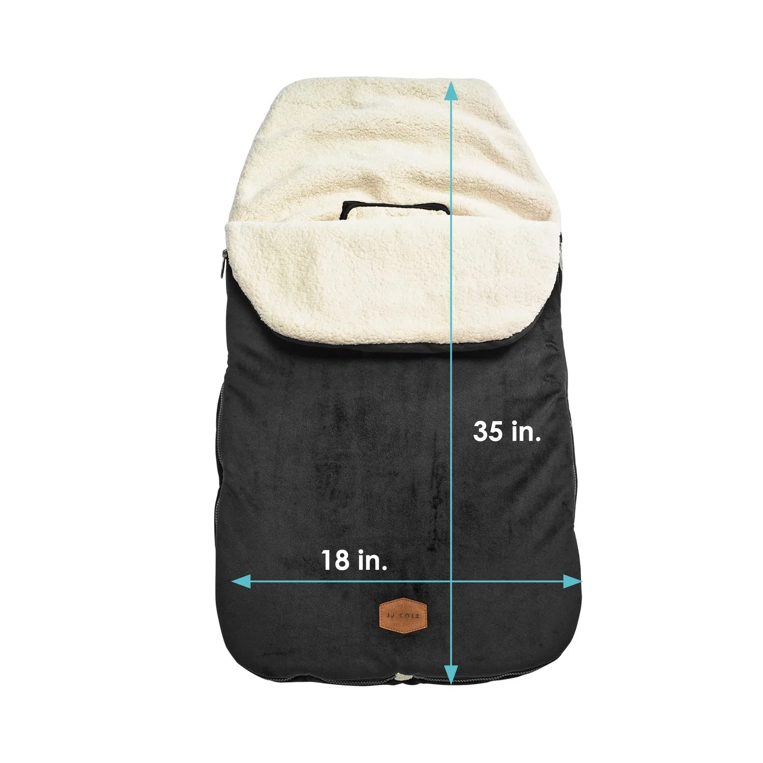 JJ Cole Bundle Me Sherpa-Lined Toddler Car Seat Cover and Bunting Bag - Weather Resistant Stroller Accessory and Winter Baby Essential in Black Toddler Black - Womvr