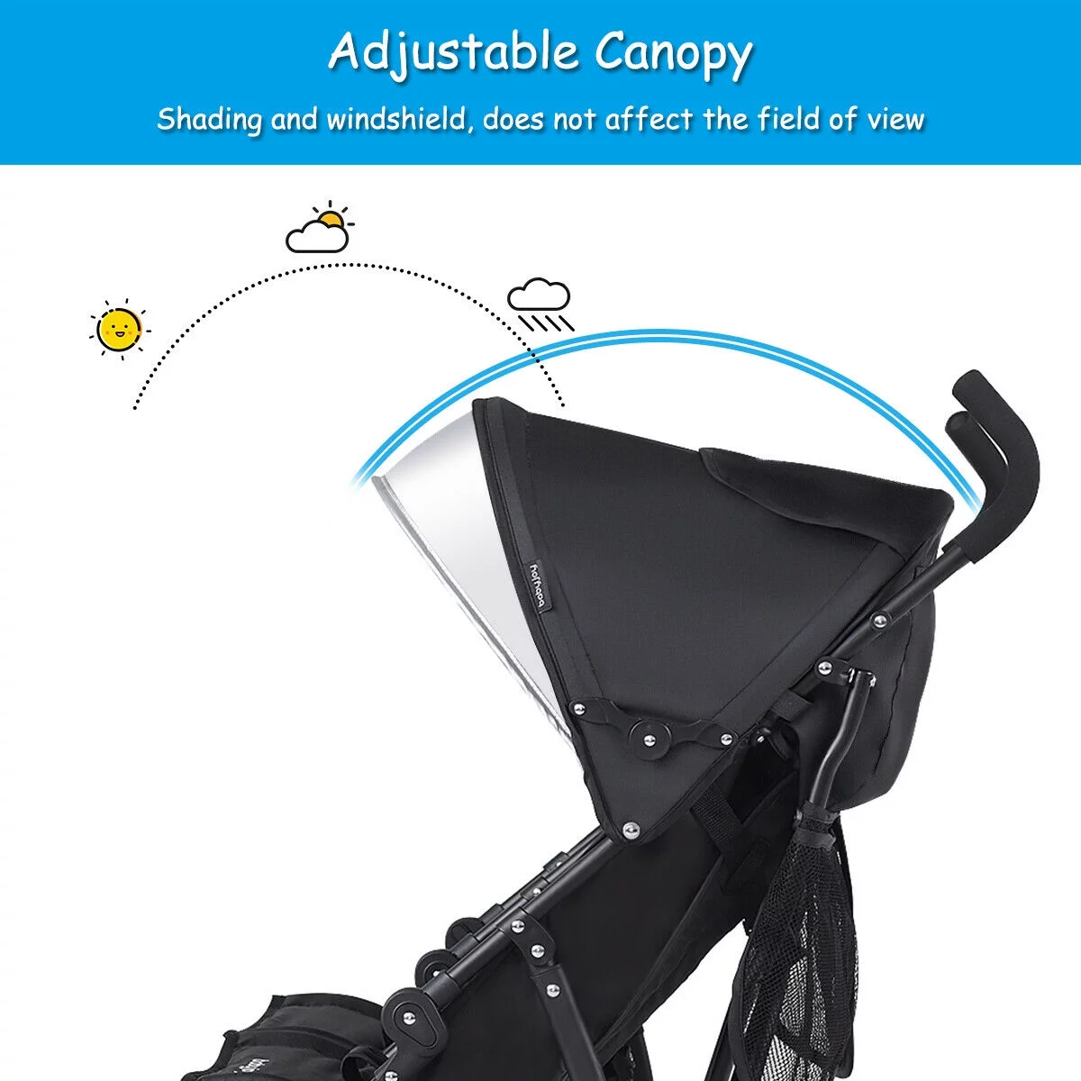 Baby-joy Foldable Twin Baby Double Stroller Kids Ultralight Umbrella Stroller Pushchair Black - Womvr