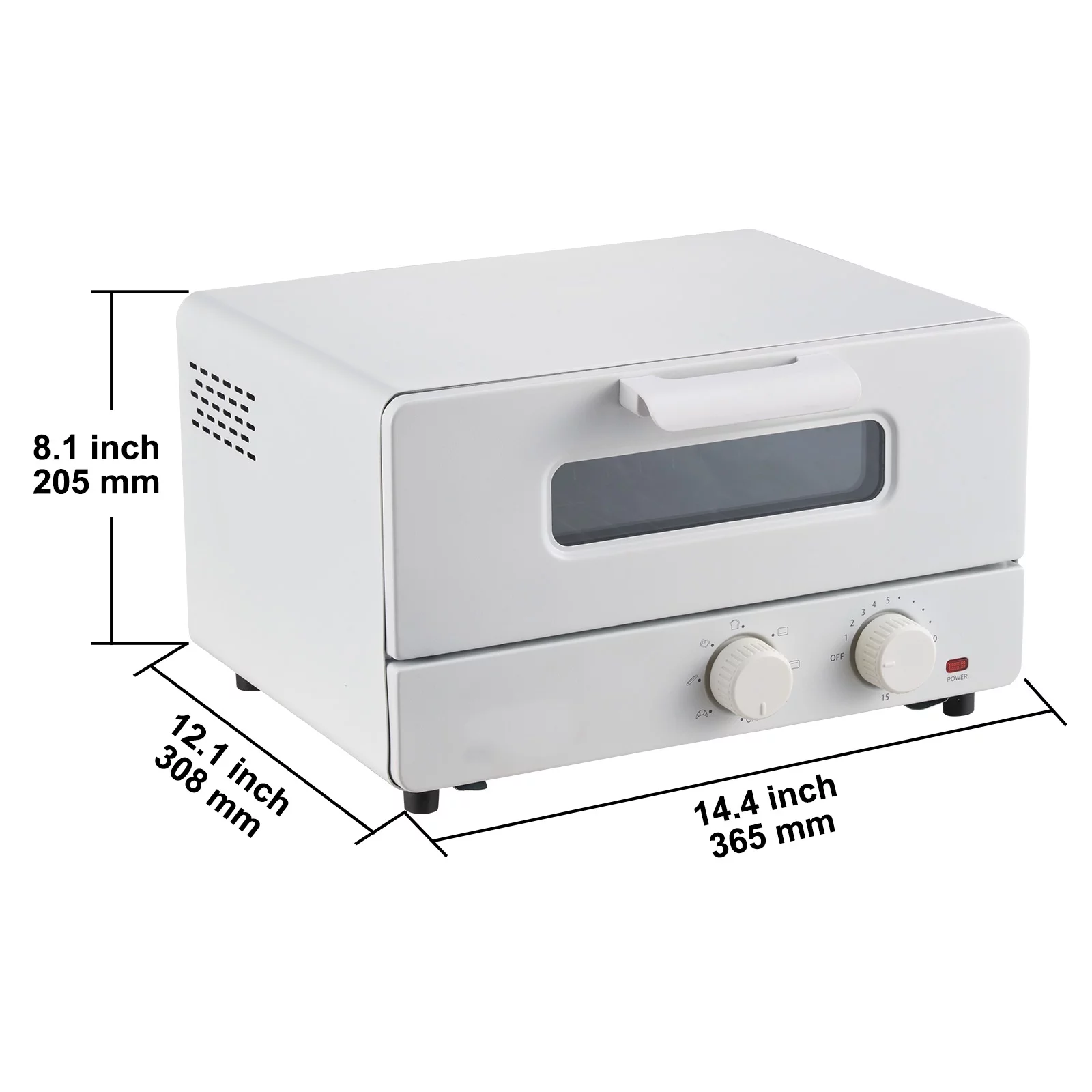 BENTISM 12L Steam Oven Toaster 1300W 12L Countertop Convection Oven 5 In 1, 7 Modes Air Fryer Convection Oven for Sandwich, Bread, Pizza - Womvr