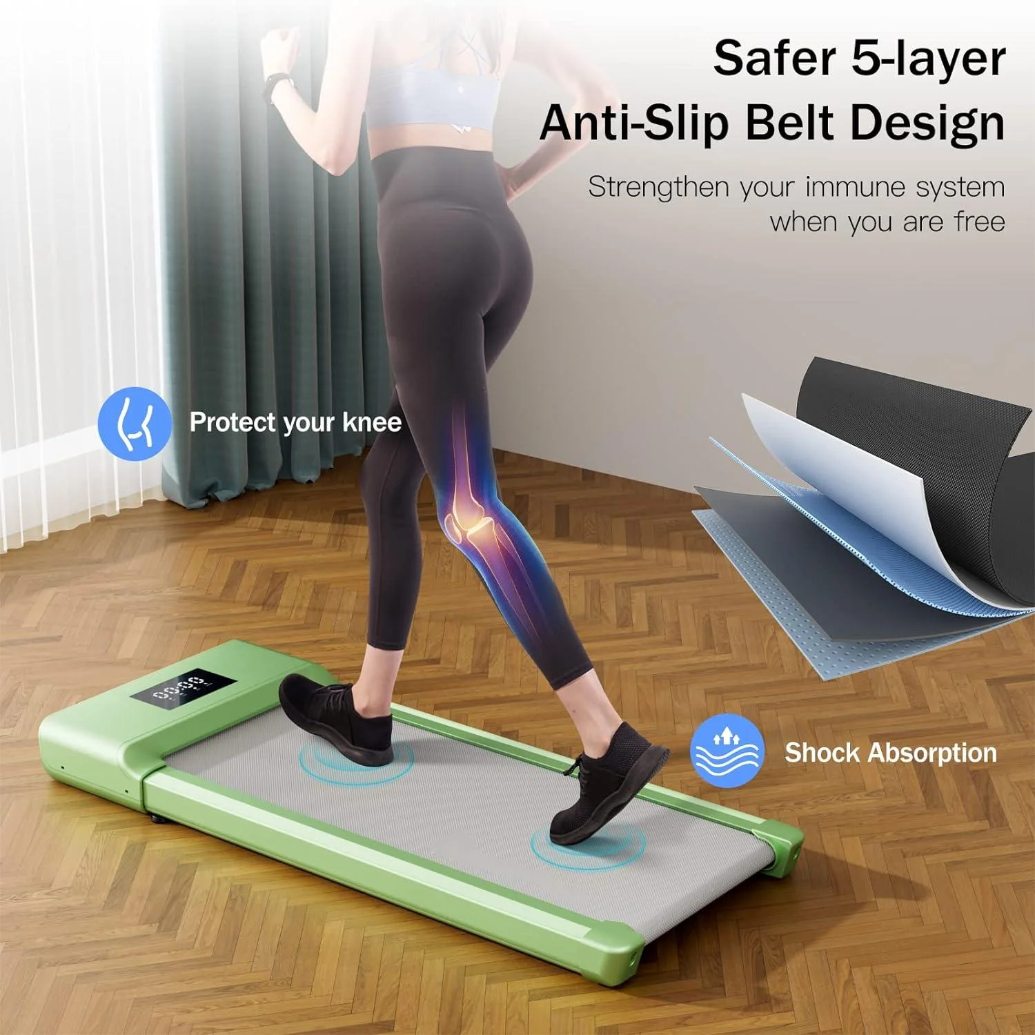 SSPHPPLIE SupeRun Walking Pad 300lb, 40*16 Walking Area Under Desk Treadmillwith Remote Control ,2 in 1 Portable Walking Pad Treadmill for Home/Office/Exercise(White) - Womvr