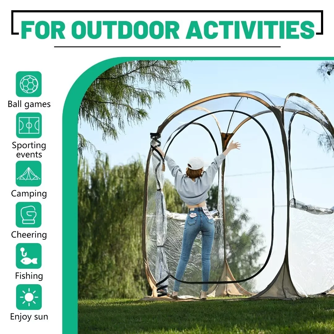 Docred Sports Tent, Weather Pop Up Shelter Bubble Tent clear tent Up to 3 People - Womvr
