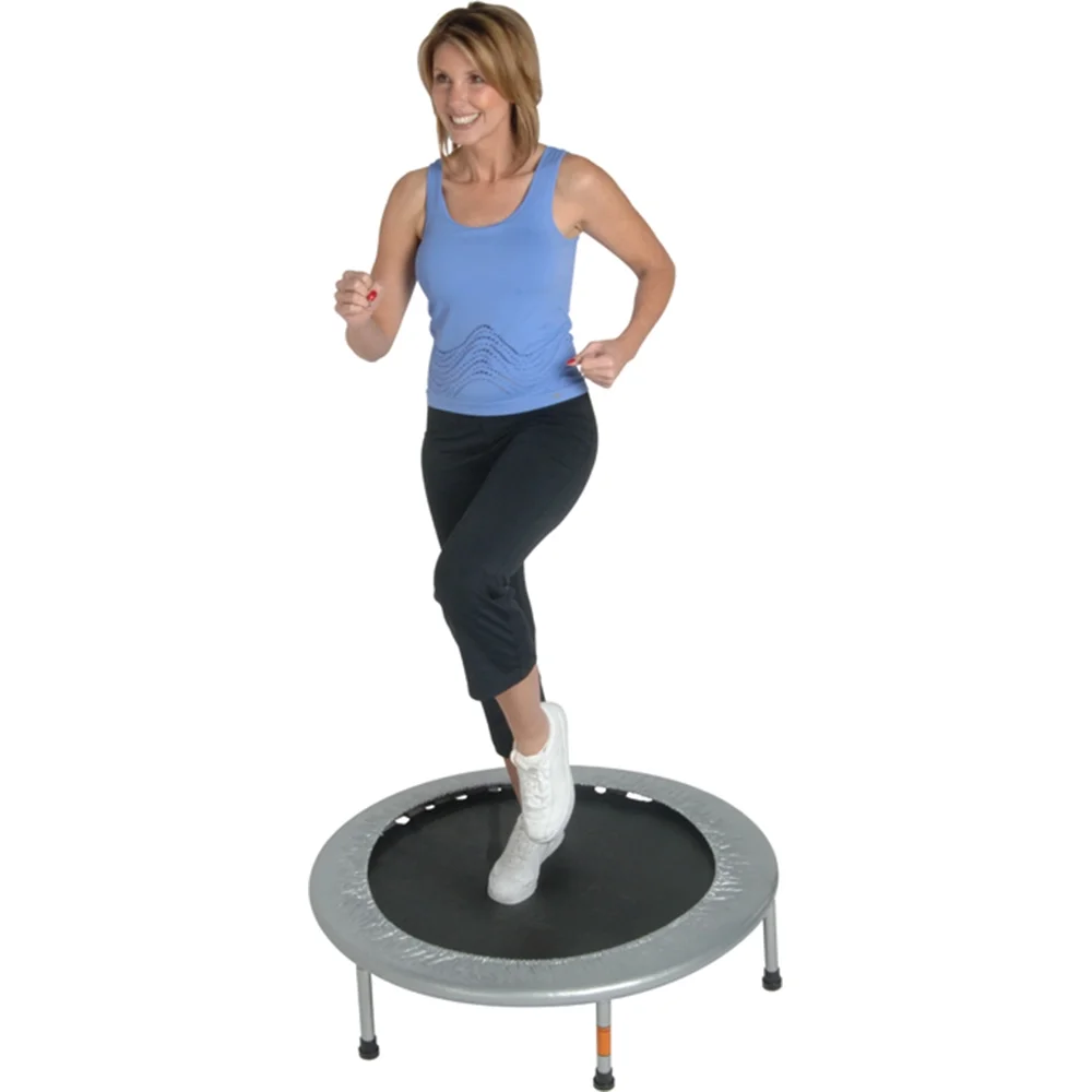 Stamina 36 in. Folding Trampoline, Gray - Low Impact - Easy to Use - Womvr