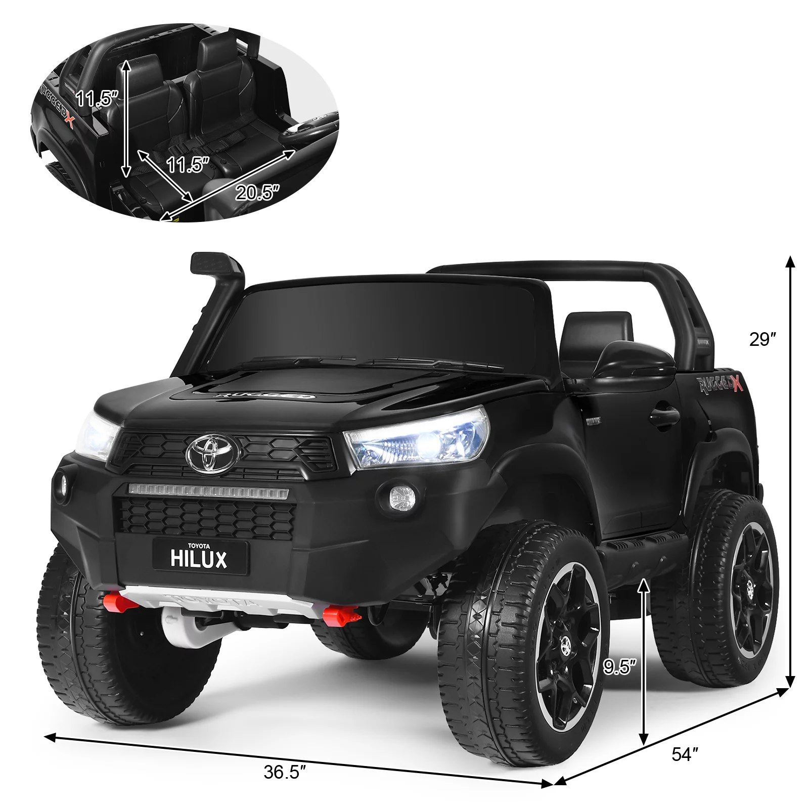 Infans 2*12V Licensed Toyota Hilux Ride On Truck Car 2-Seater 4WD Remote Control Pink - Womvr