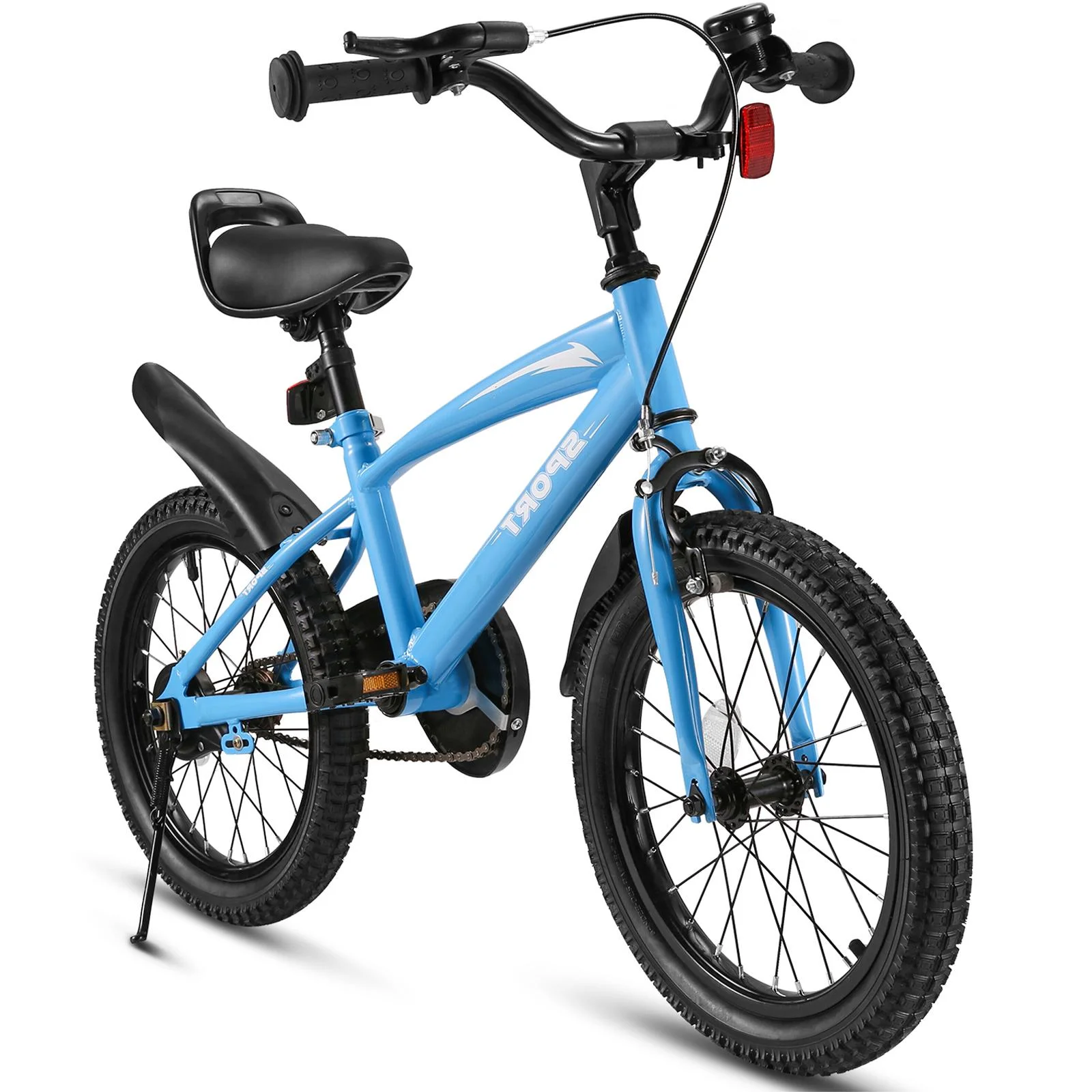 16 Inch Kids Bike Girls and Boys Blue Kid Bicycle for Age 4-8 Years Old with Kickstand & Training Wheels - Womvr
