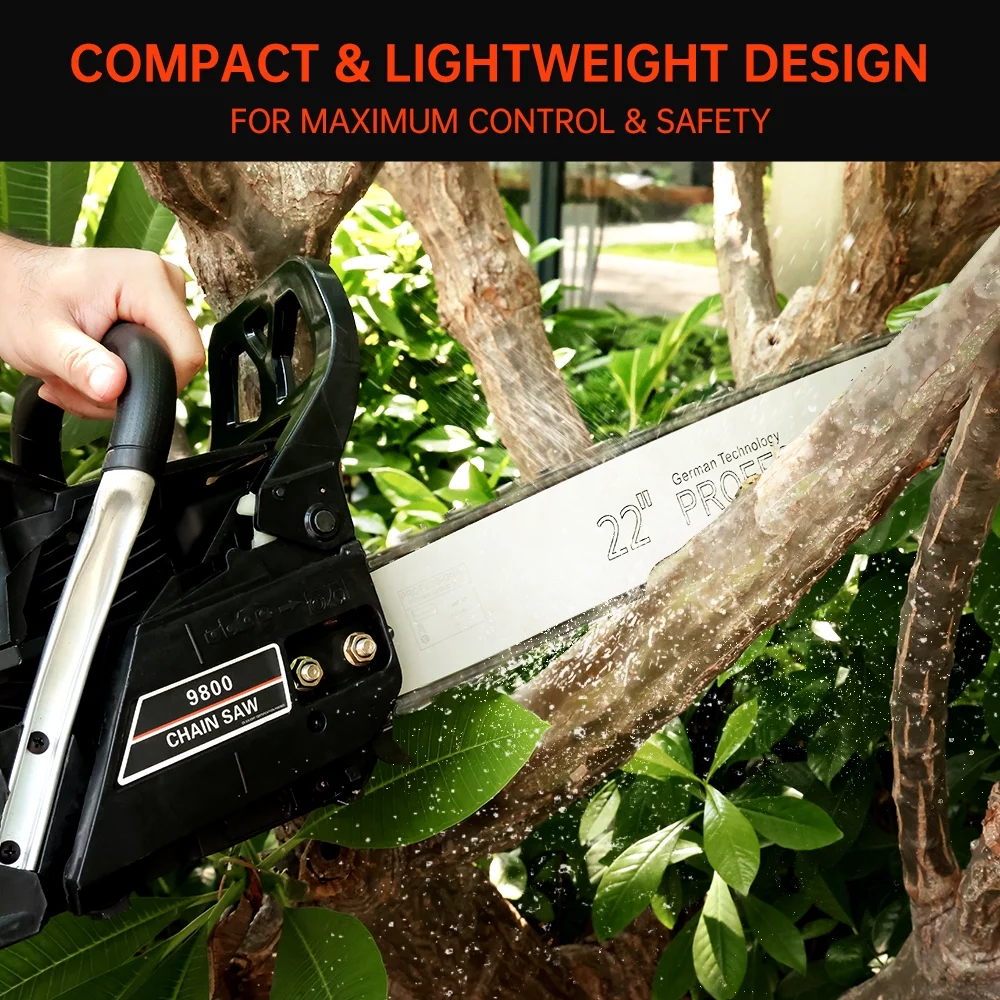 TOPTENG Gasoline Chainsaw with 22 in. Bar 52CC Engine 2-Cycle Gas Powered Chainsaw for Farm/Garden/Ranch/Firewood - Womvr