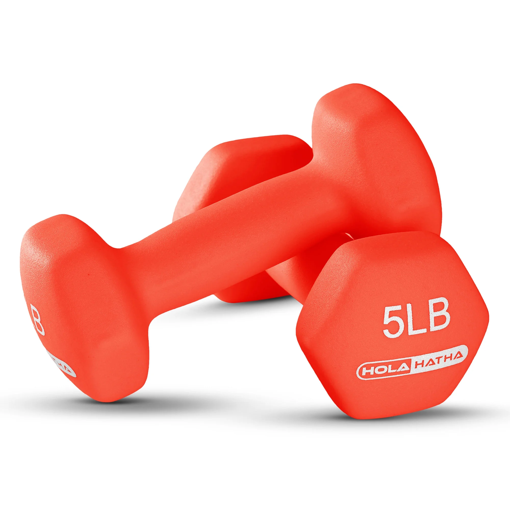 HolaHatha 3, 5, and 8 Pound Dumbbell Hand Weight Set with Storage Rack, Multi - Womvr