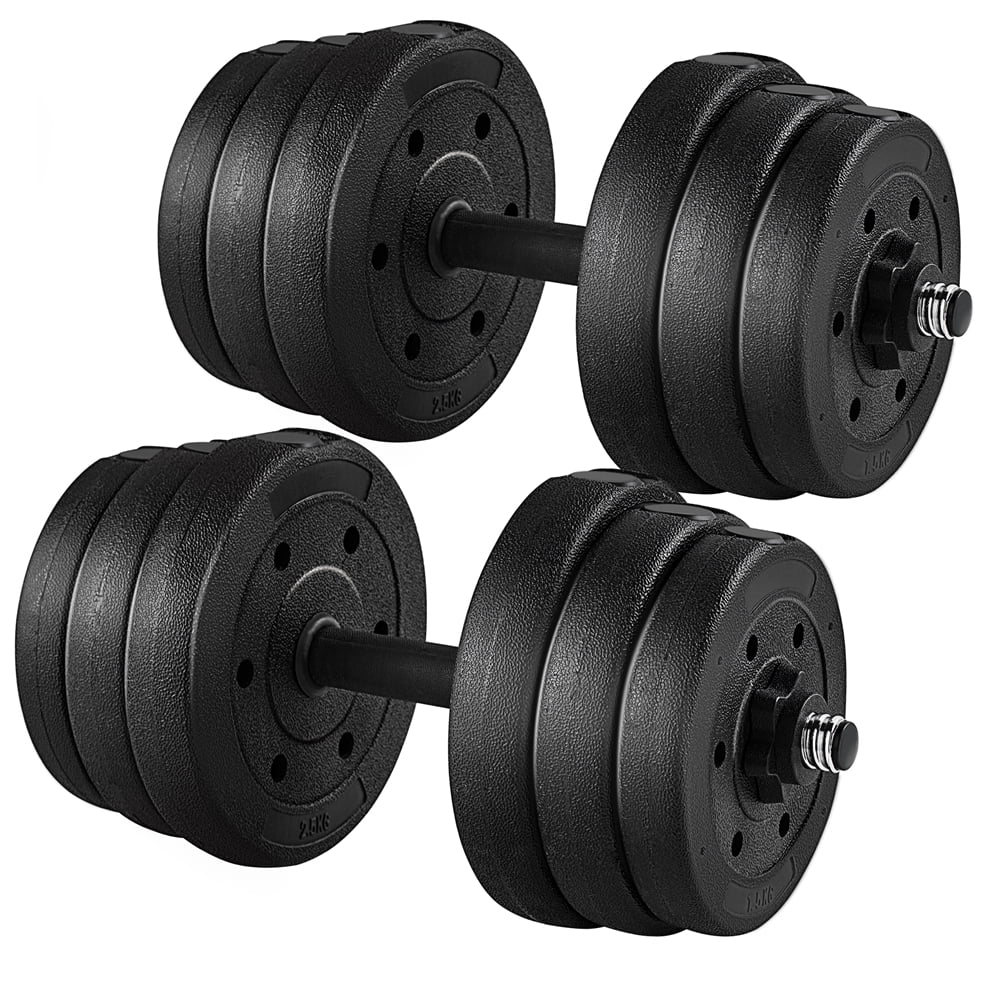Yaheetech 66LB Adjustable Dumbbell Weight Set Home Training Dumbbell Pair Lifting Black - Womvr