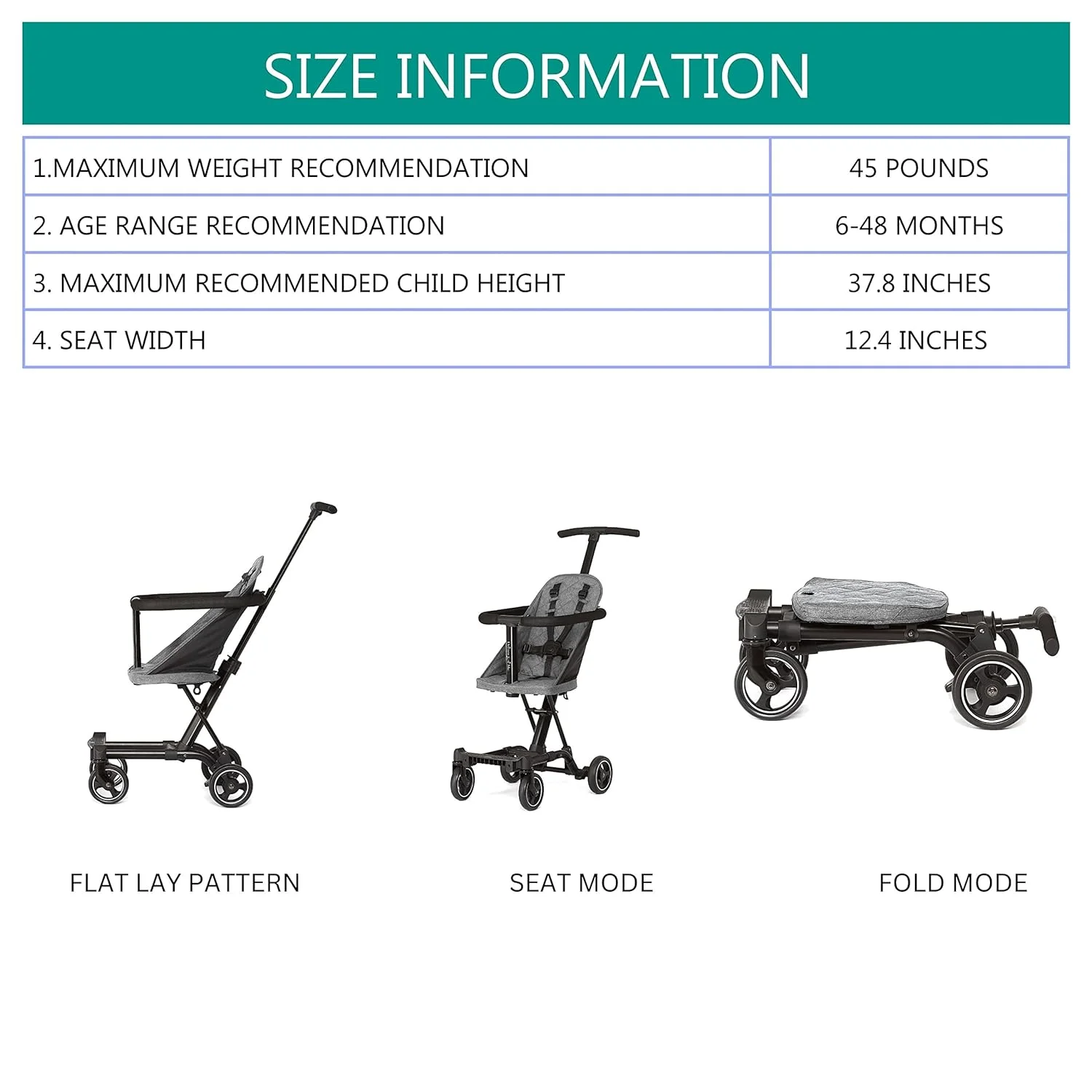 Dream On Me Coast Rider | Travel Stroller | Lightweight Stroller | Compact | Portable | Vacation Friendly Stroller, Black - Womvr